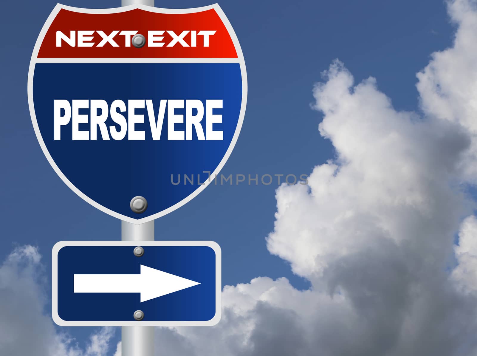 Persevere road sign