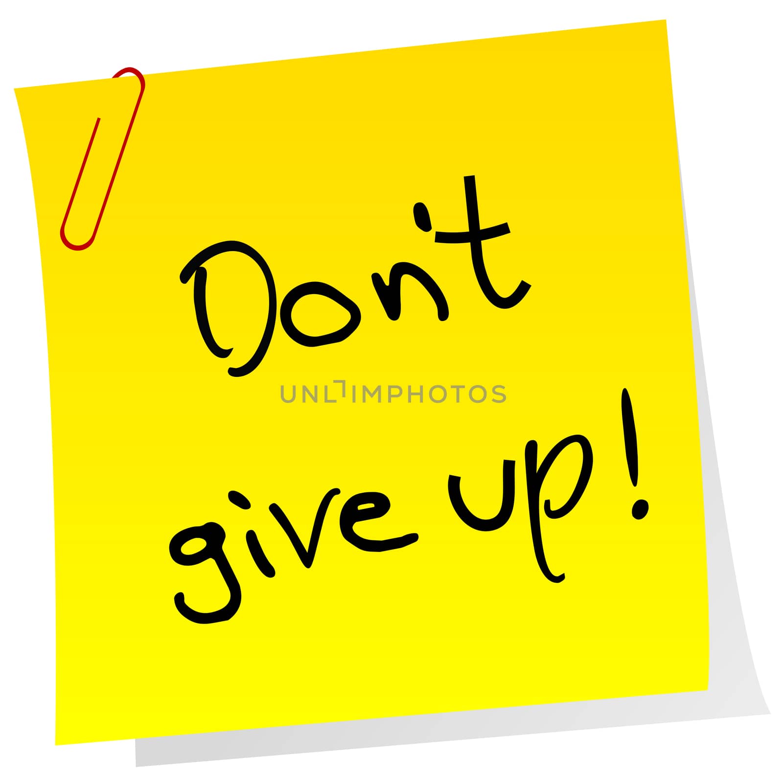 Sticker note with inspiring message Don't give up