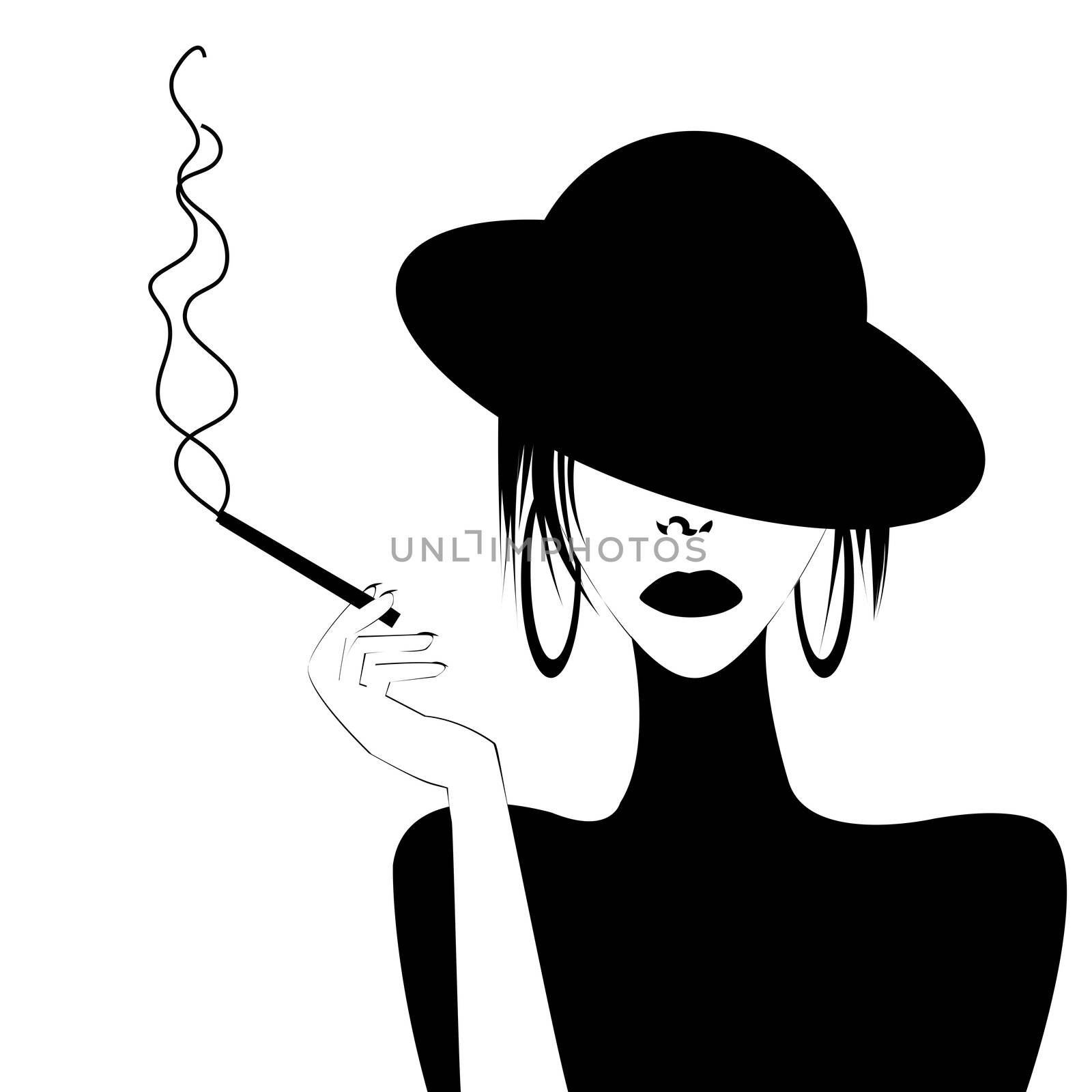 Abstract portrait of a sexy woman smoking by hibrida13