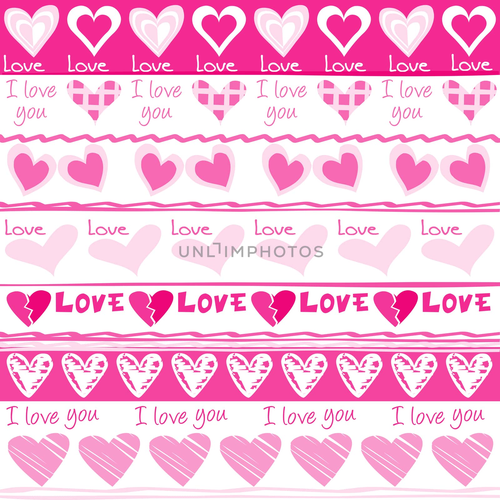 Valentine's Day seamless pattern with hearts by hibrida13