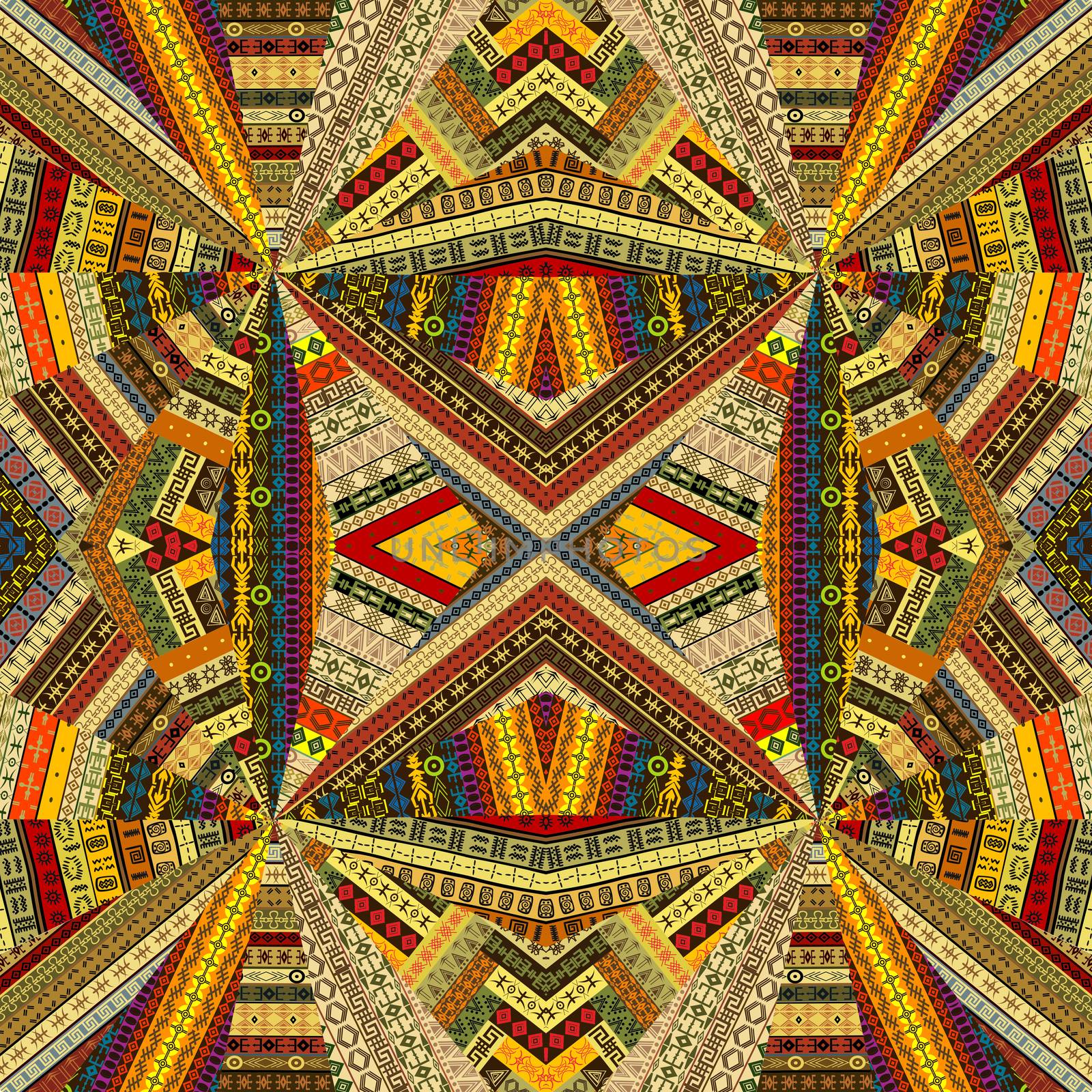 Ethnic patchwork fabric background