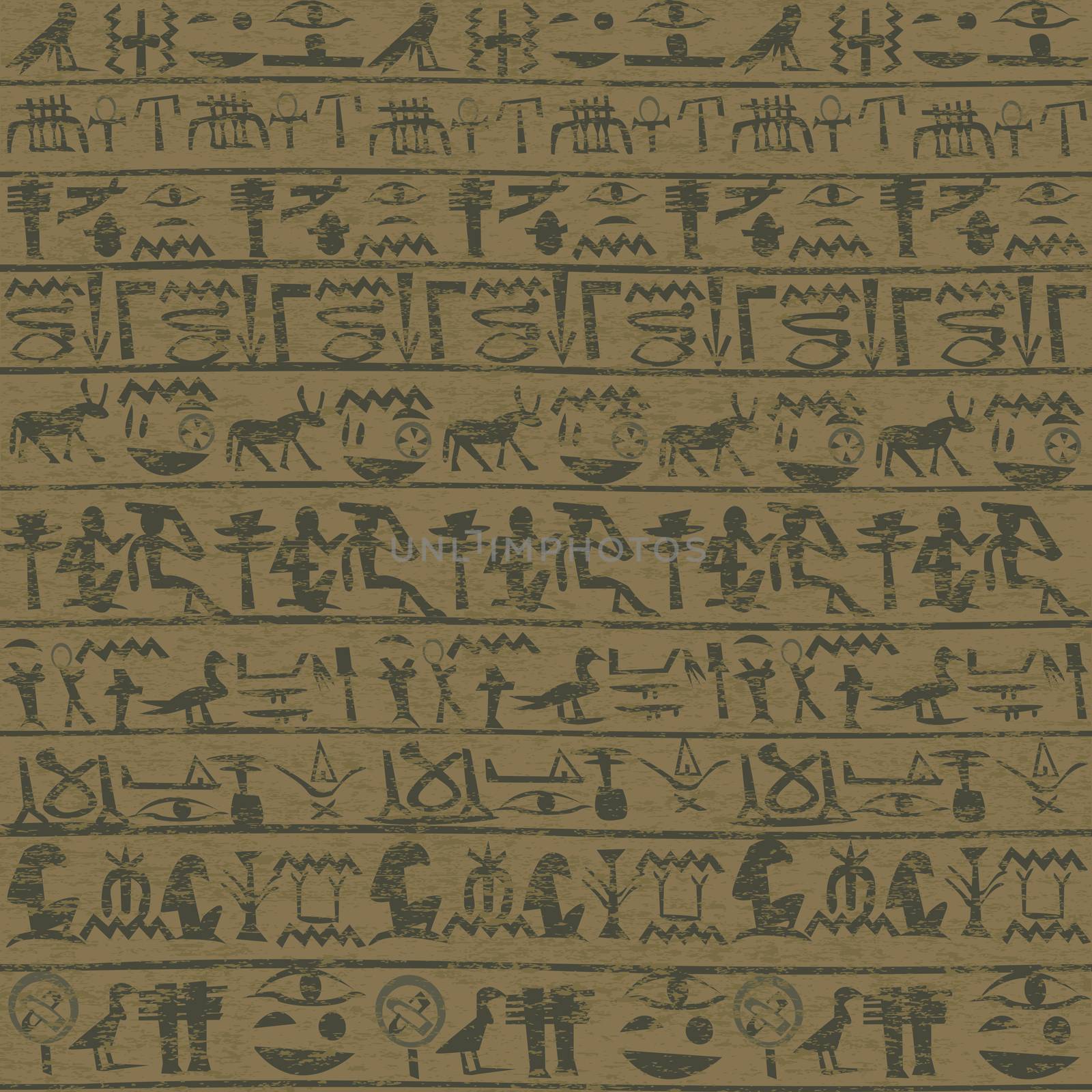 Ancient wall with Egyptian hieroglyphs grunge background by hibrida13