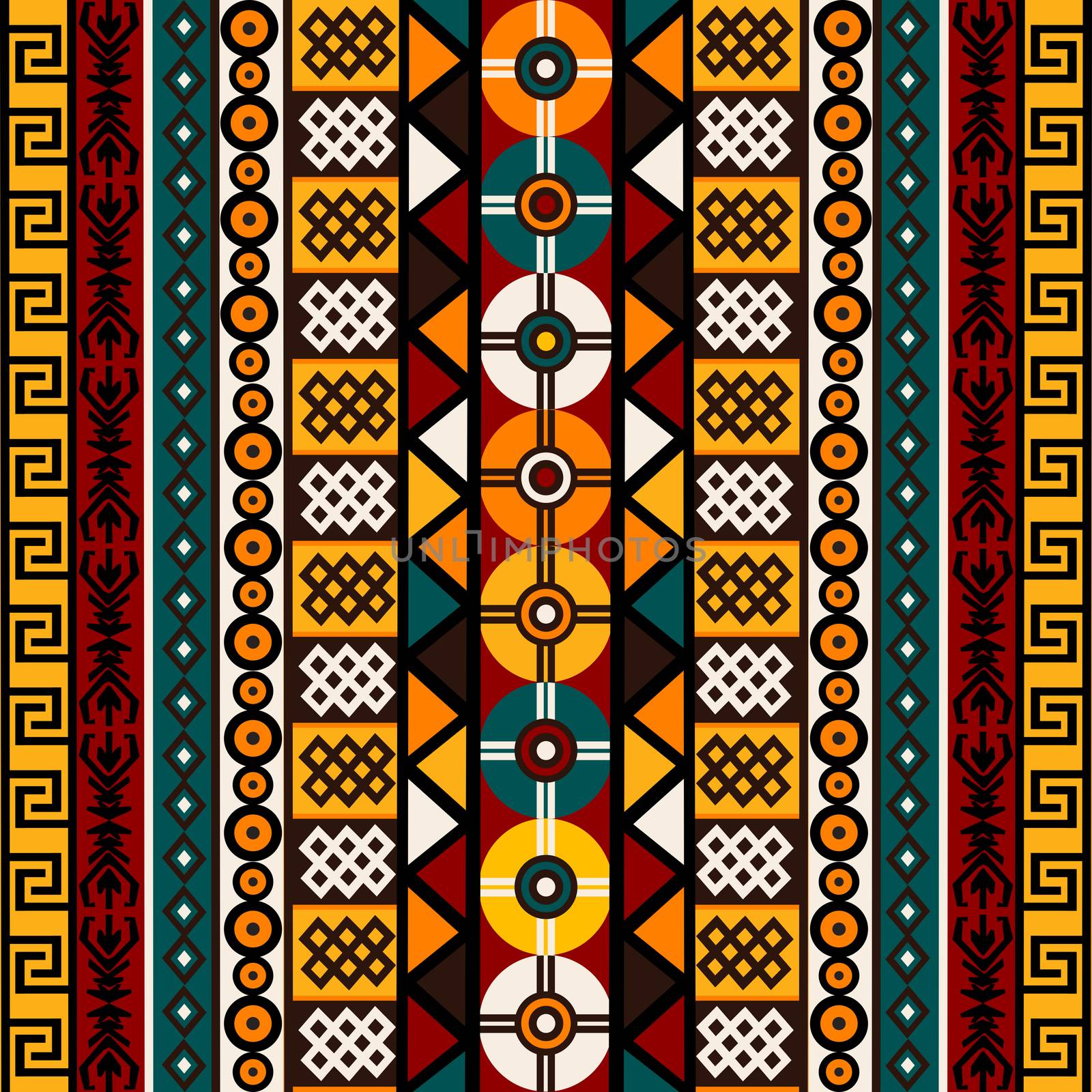 Ethnic background with tribal motifs