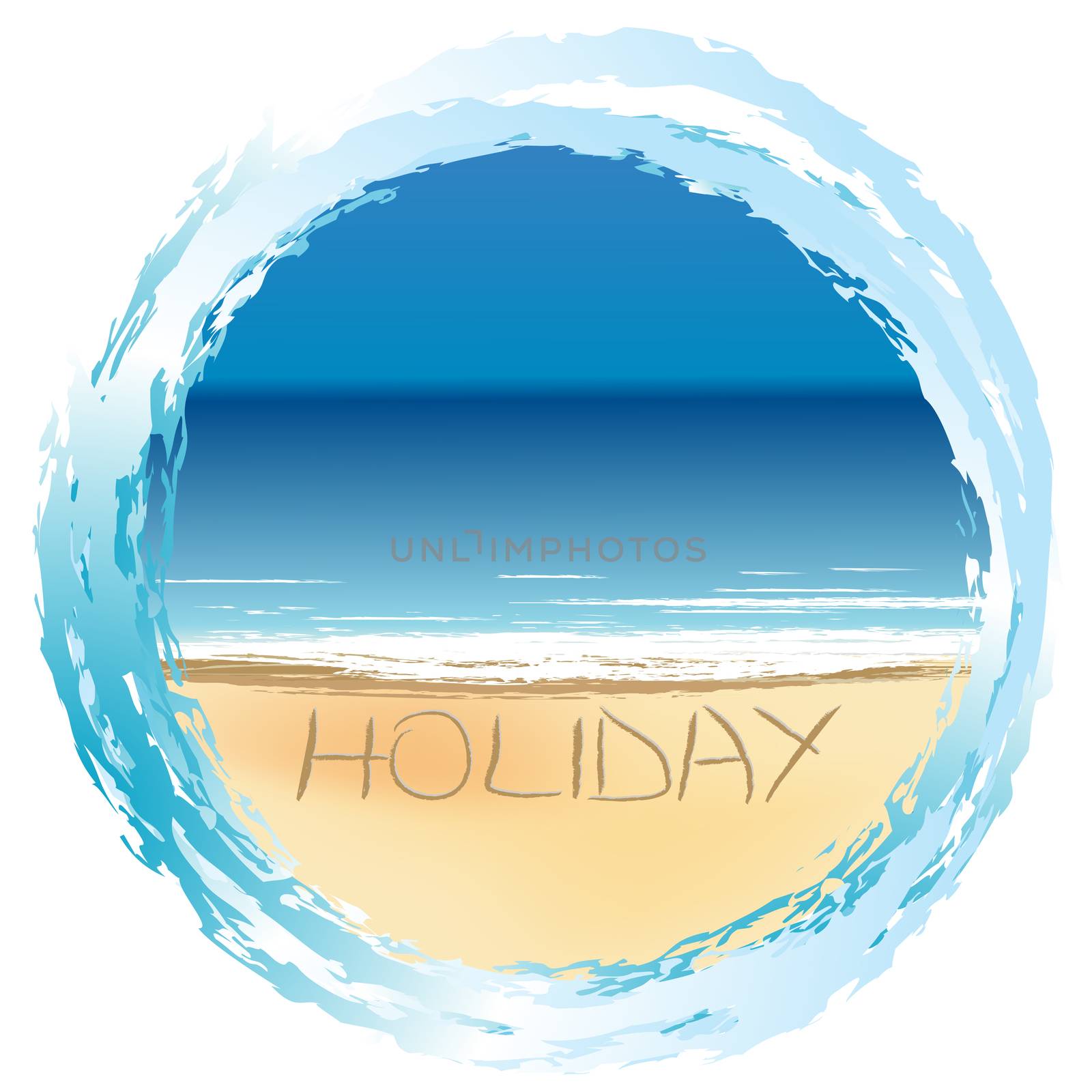 Holiday card with sunny beach