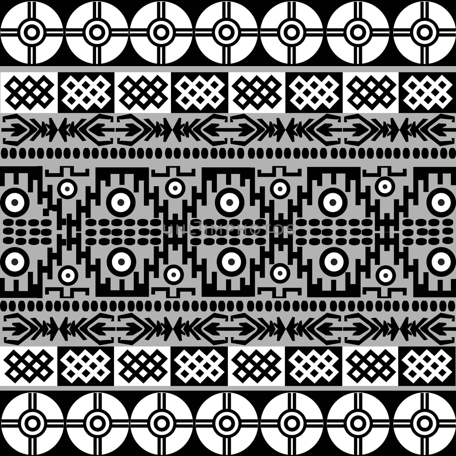 Ethnic motifs in black and white