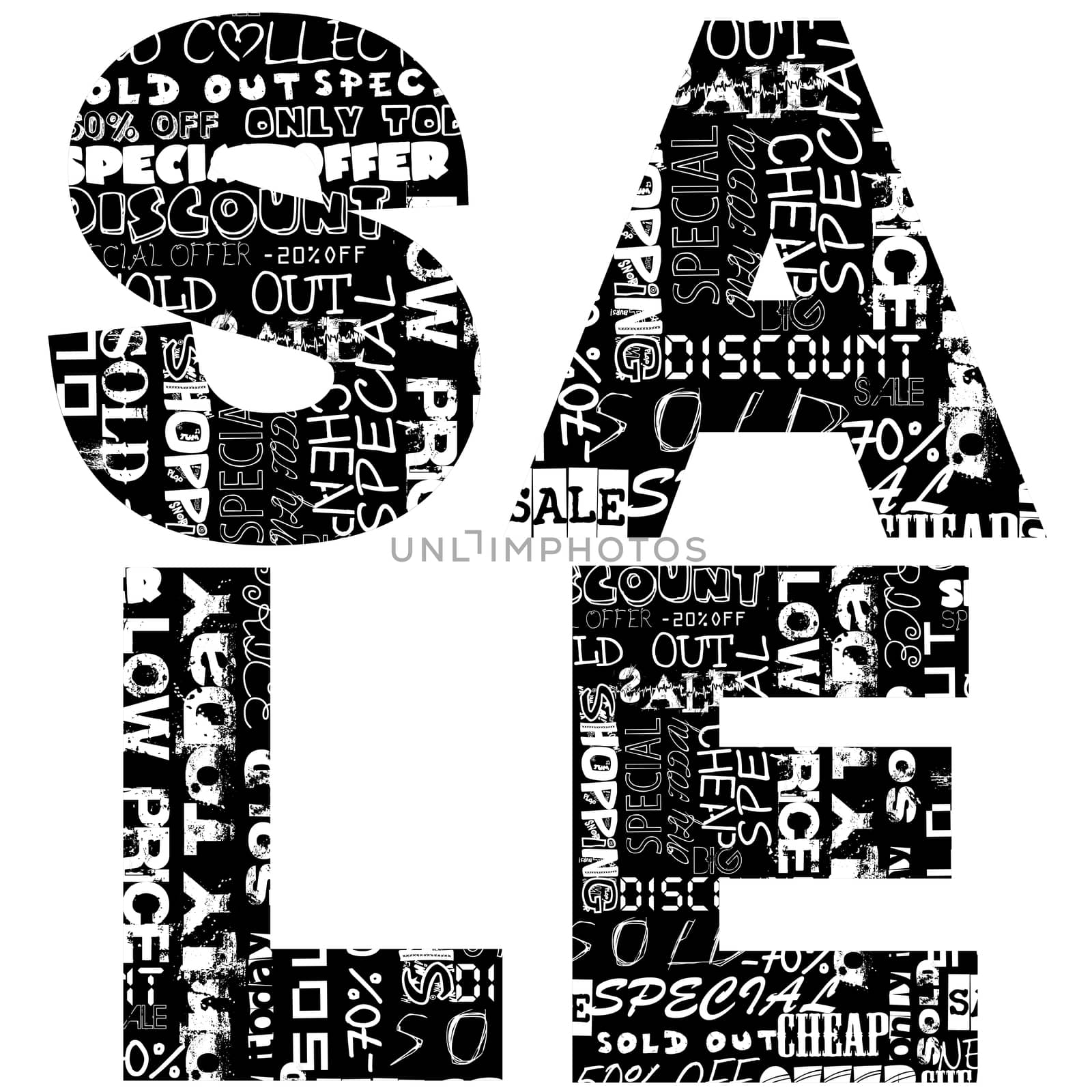 Sale word written with promotional advertising by hibrida13