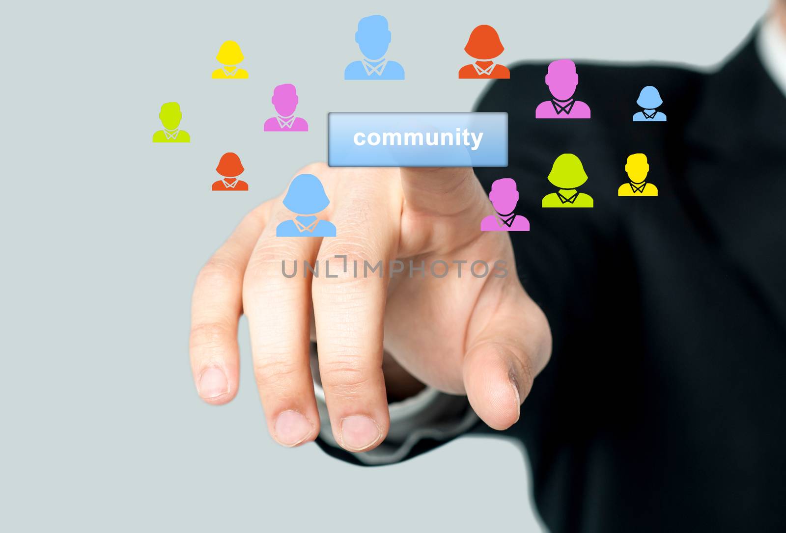 Man accessing his community page by stockyimages