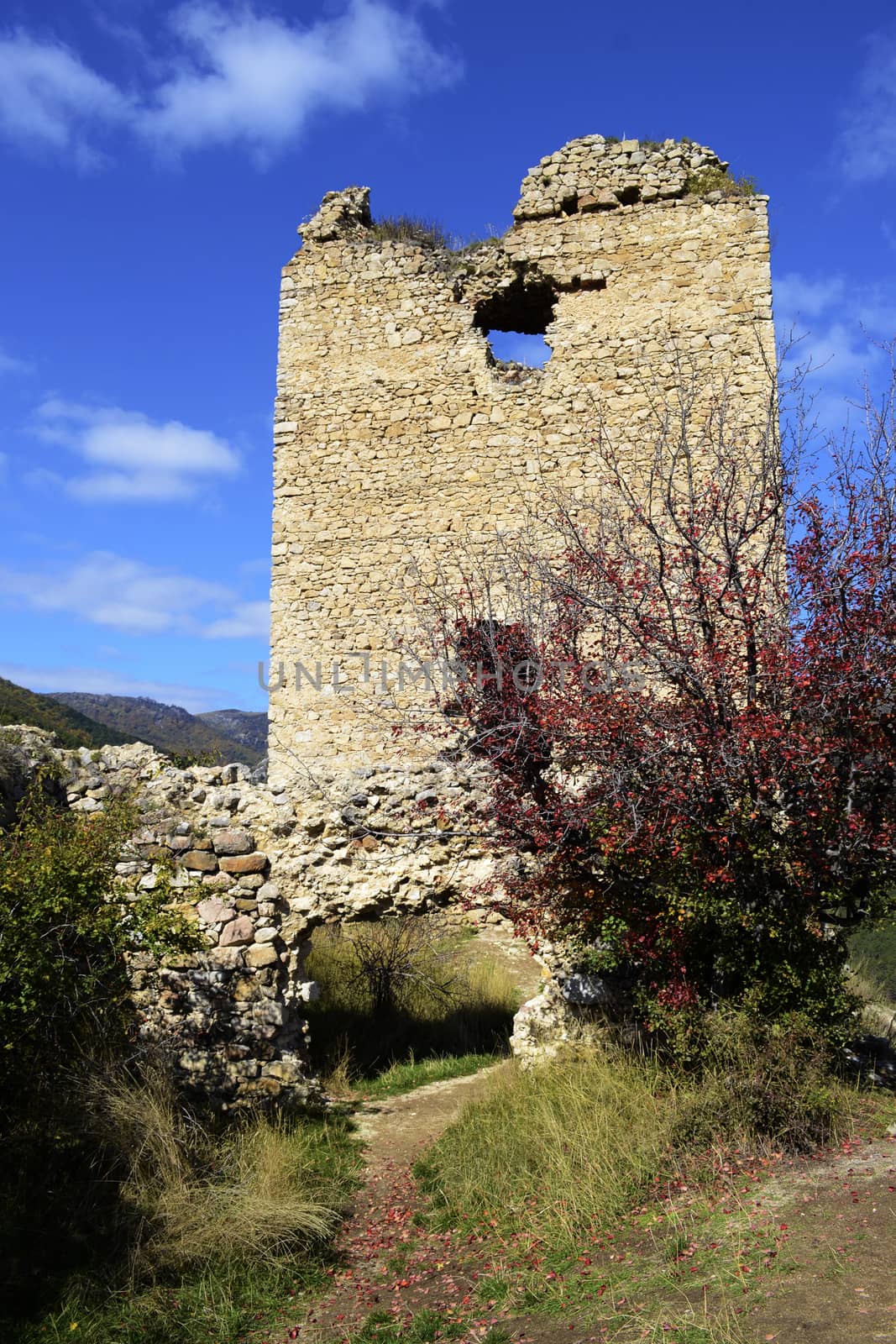 Image of Coltesti fortress tower, built in the 13th century in Transylvania