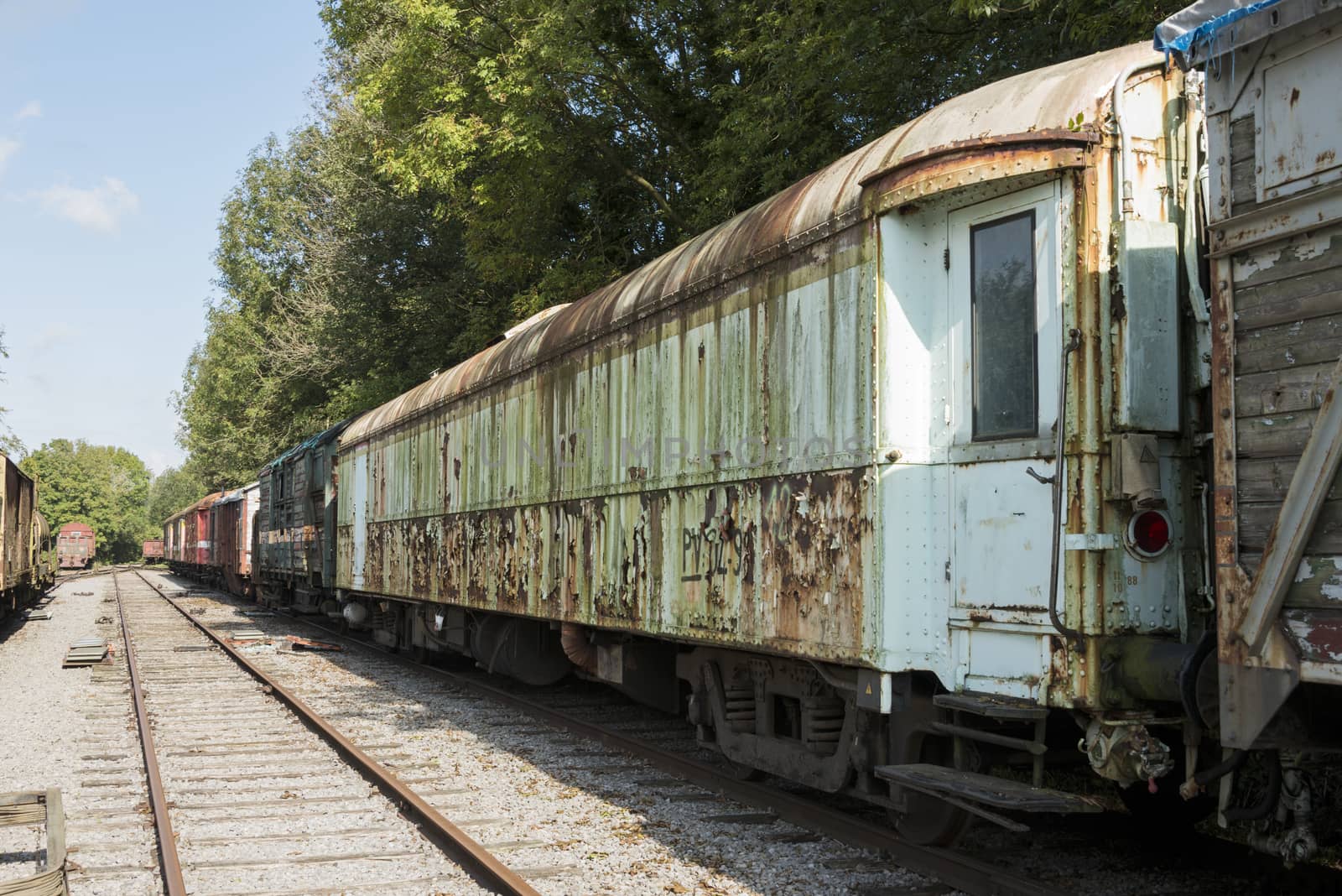 old rusted train at trainstation hombourg by compuinfoto