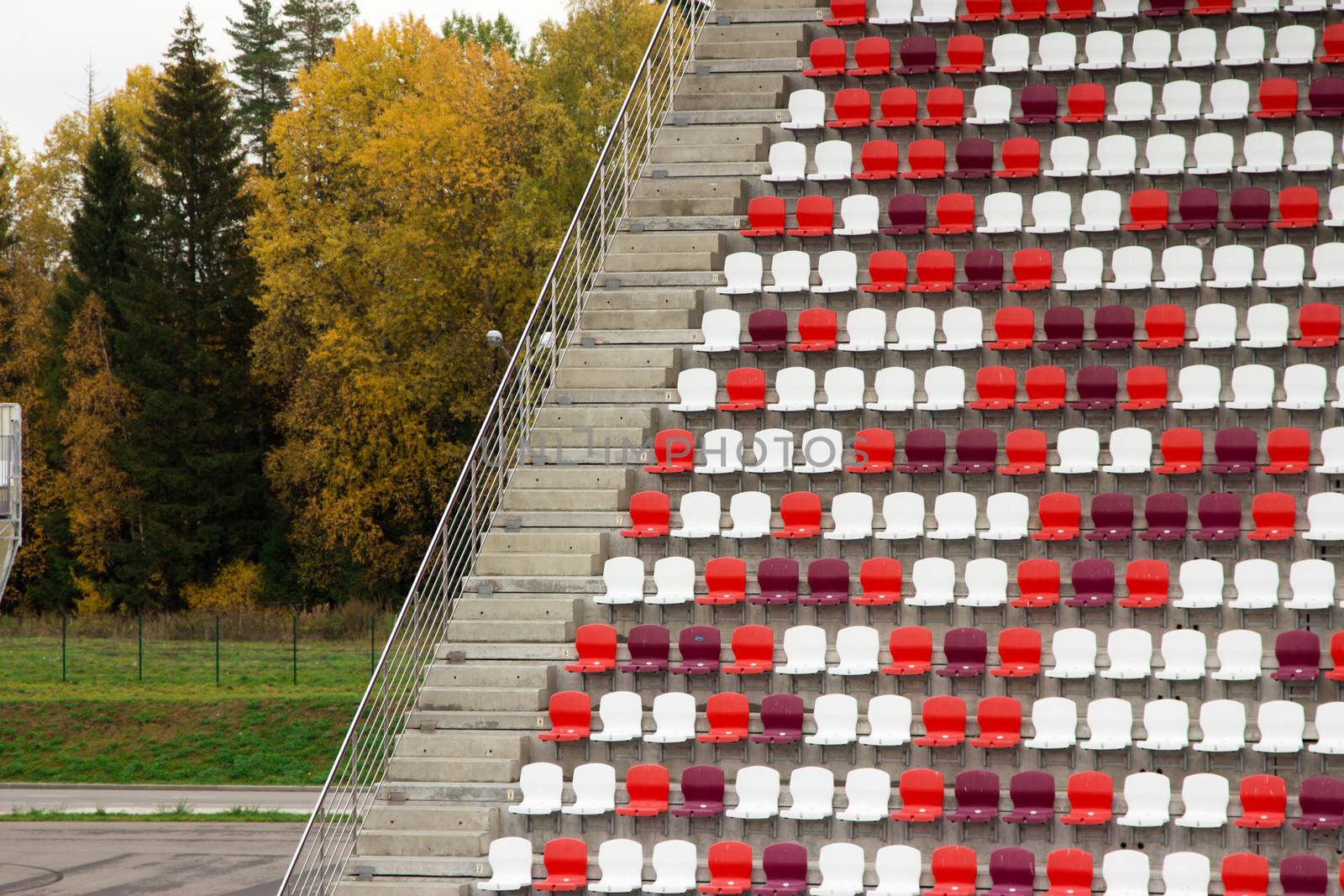 Stadium Seats on forest background