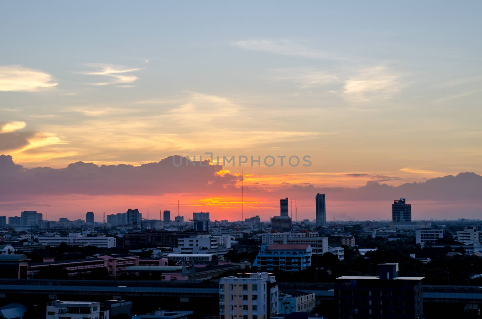 Bangkok city in sunset