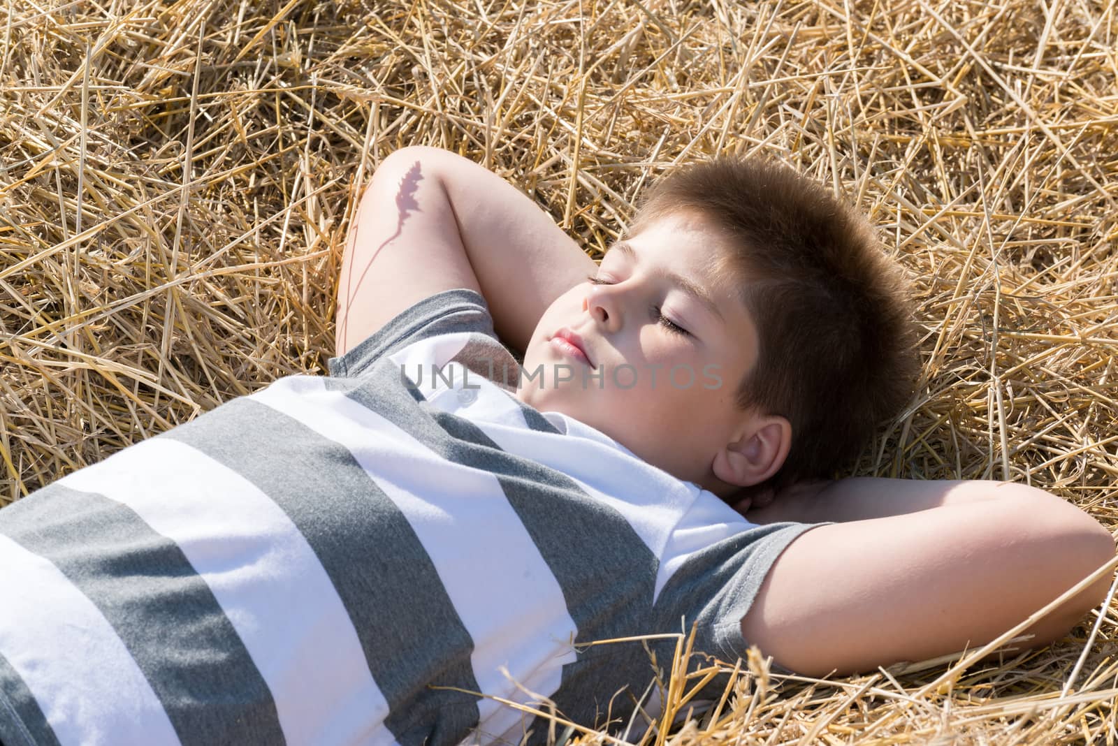 The Boy in the autumn field by olgavolodina