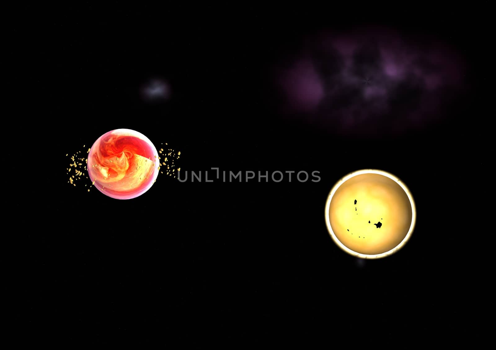 Far-out planets in a space against stars. "Elements of this image furnished by NASA".