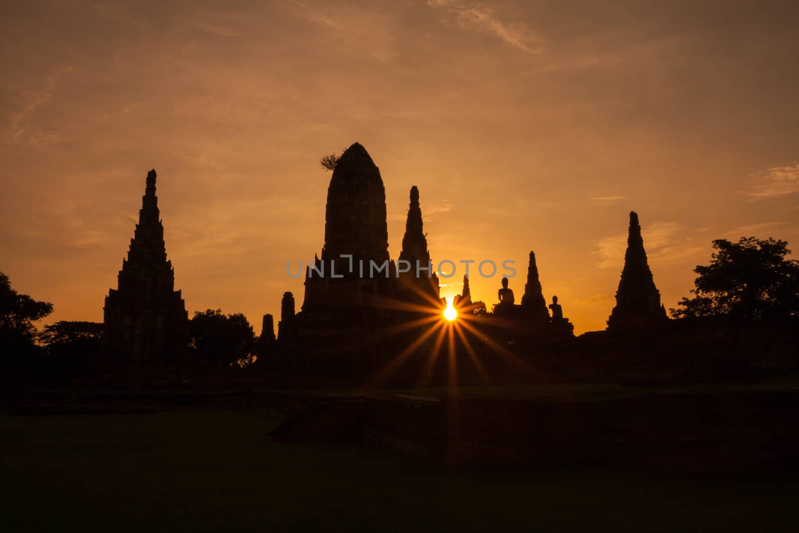 Wat Chaiwattanaram, the historical temple in Ayutthaya, Thailand