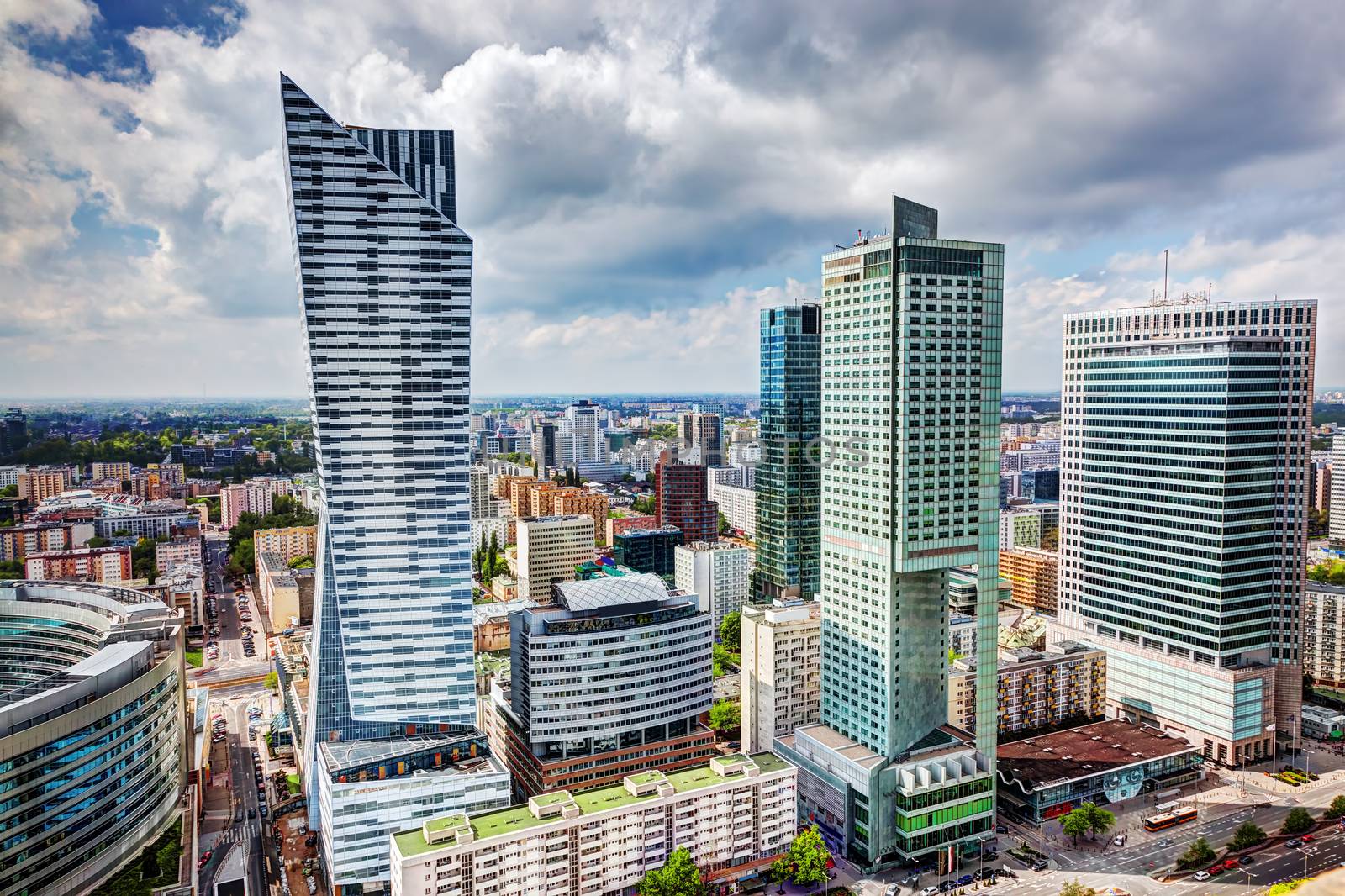 Warsaw, Poland. Downtown business skyscrapers, city center by photocreo