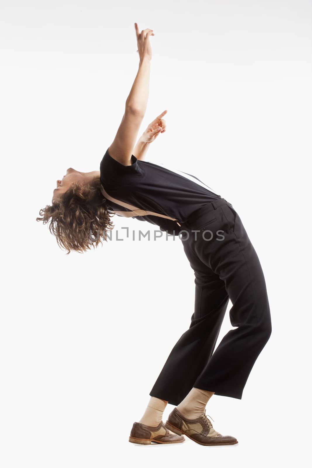 Young Man with Brown Hair Dancing by courtyardpix