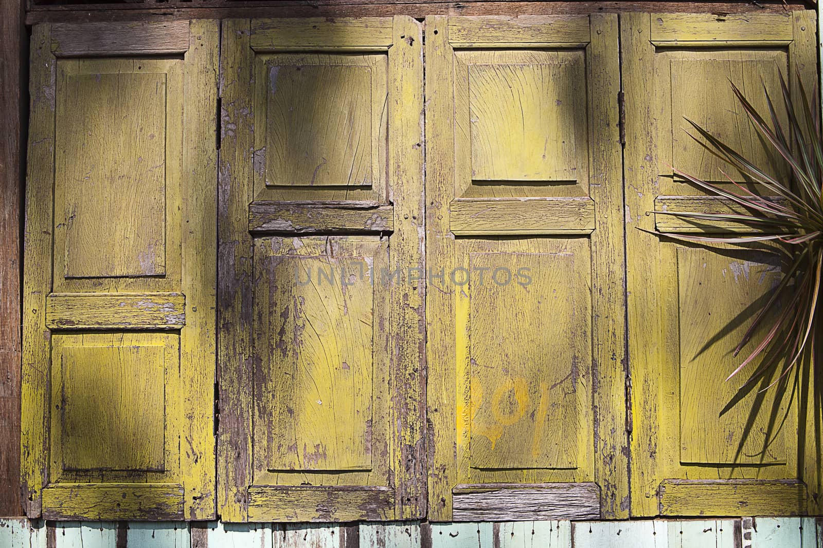 Old window of a souvenir shop.