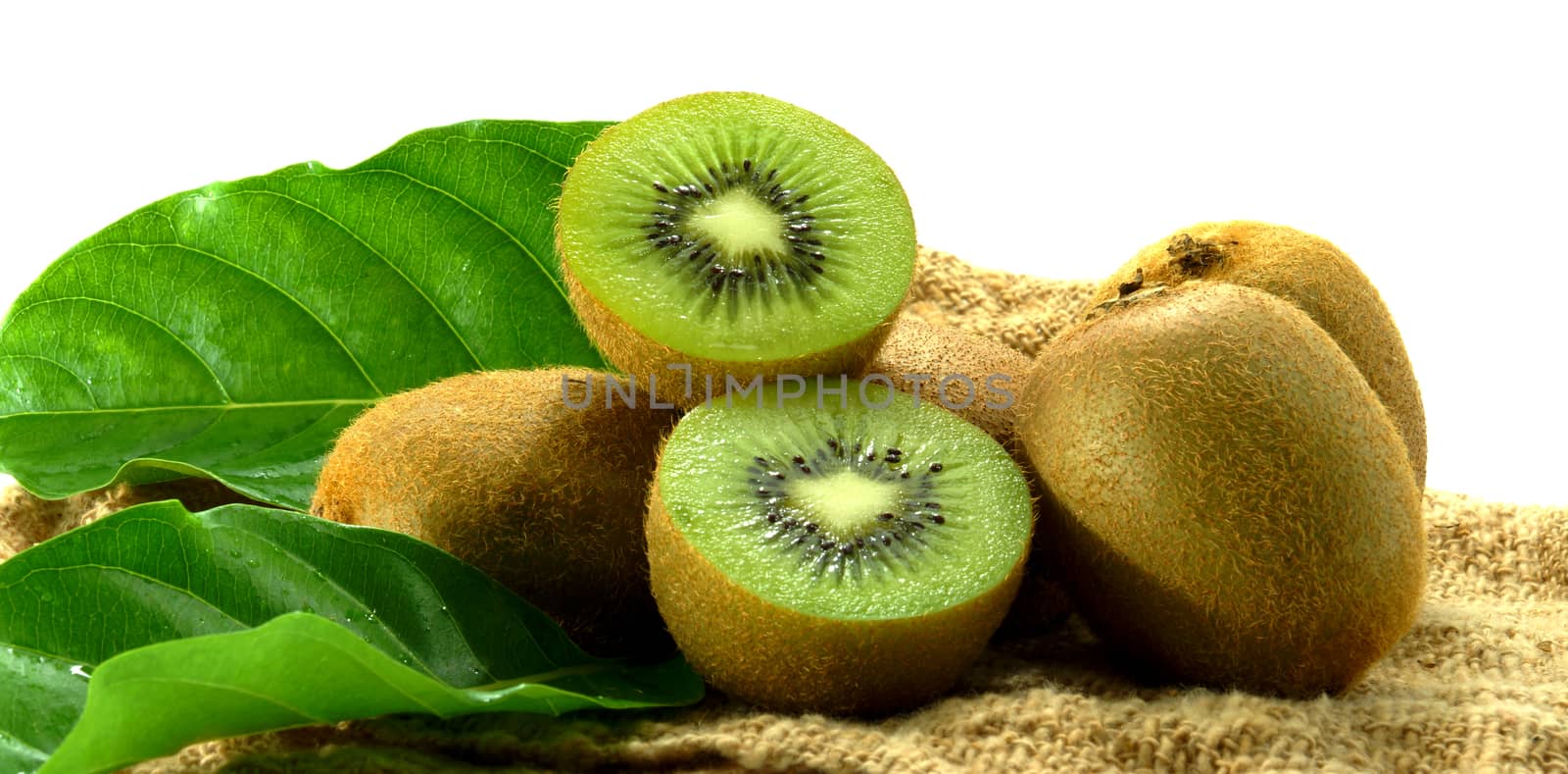 kiwi fruit isolated on white background by Noppharat_th