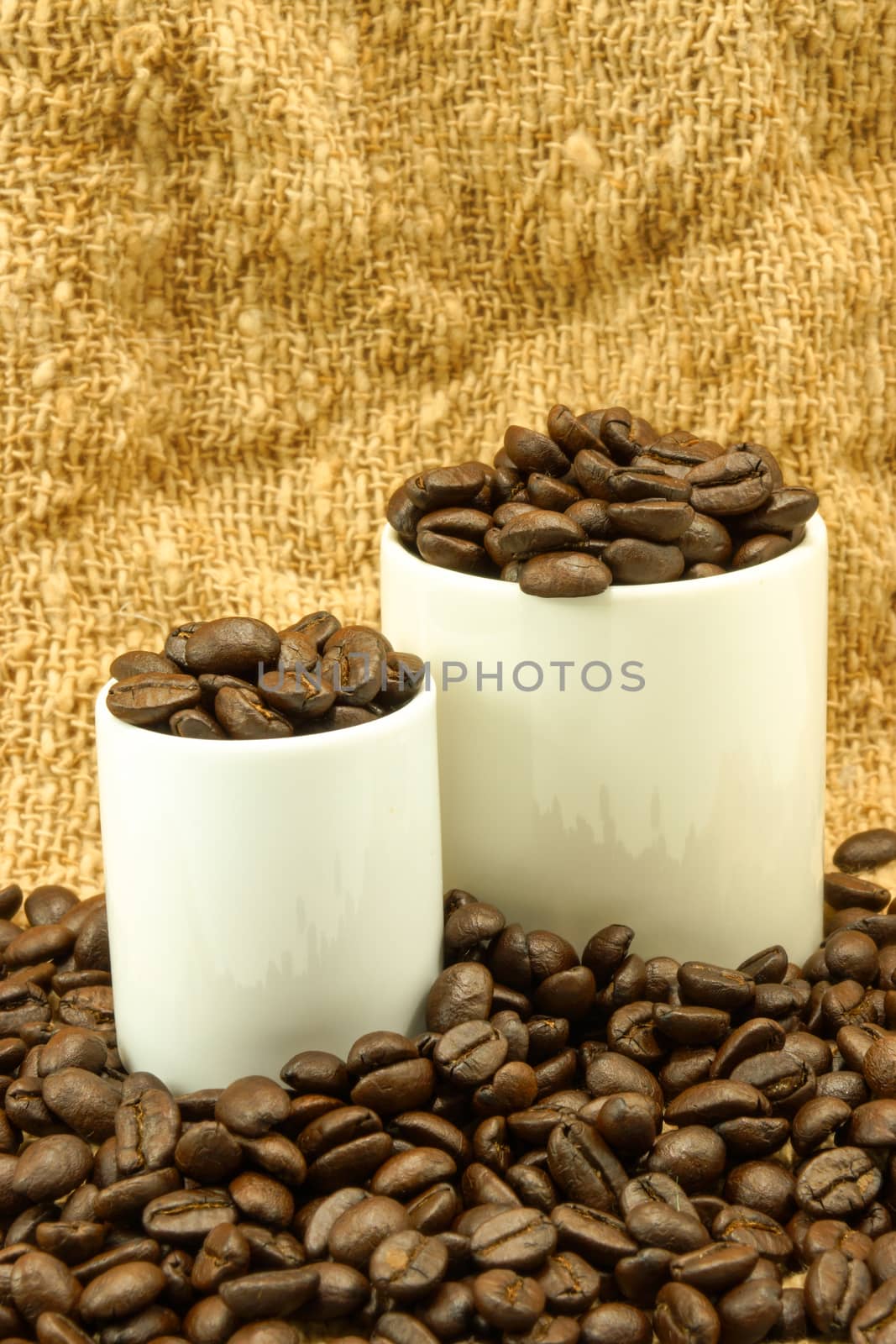 Roasted coffee beans.