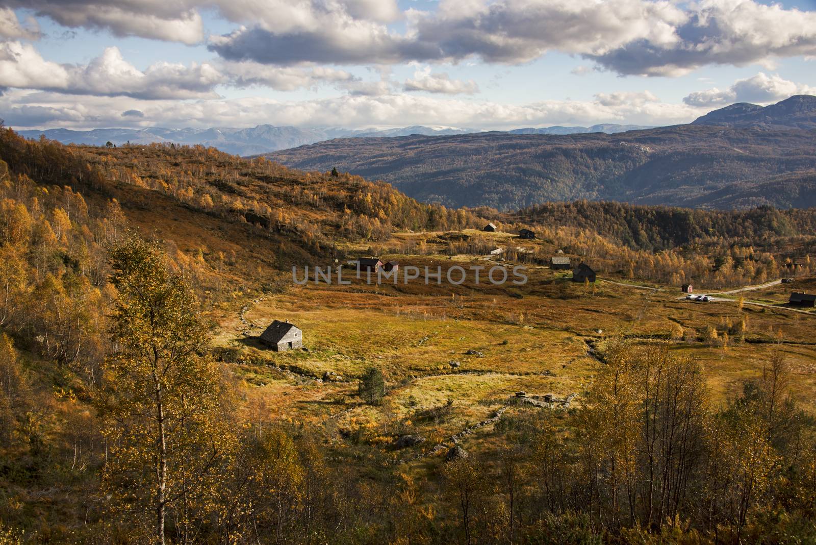 Autumn mountain farms by GryT