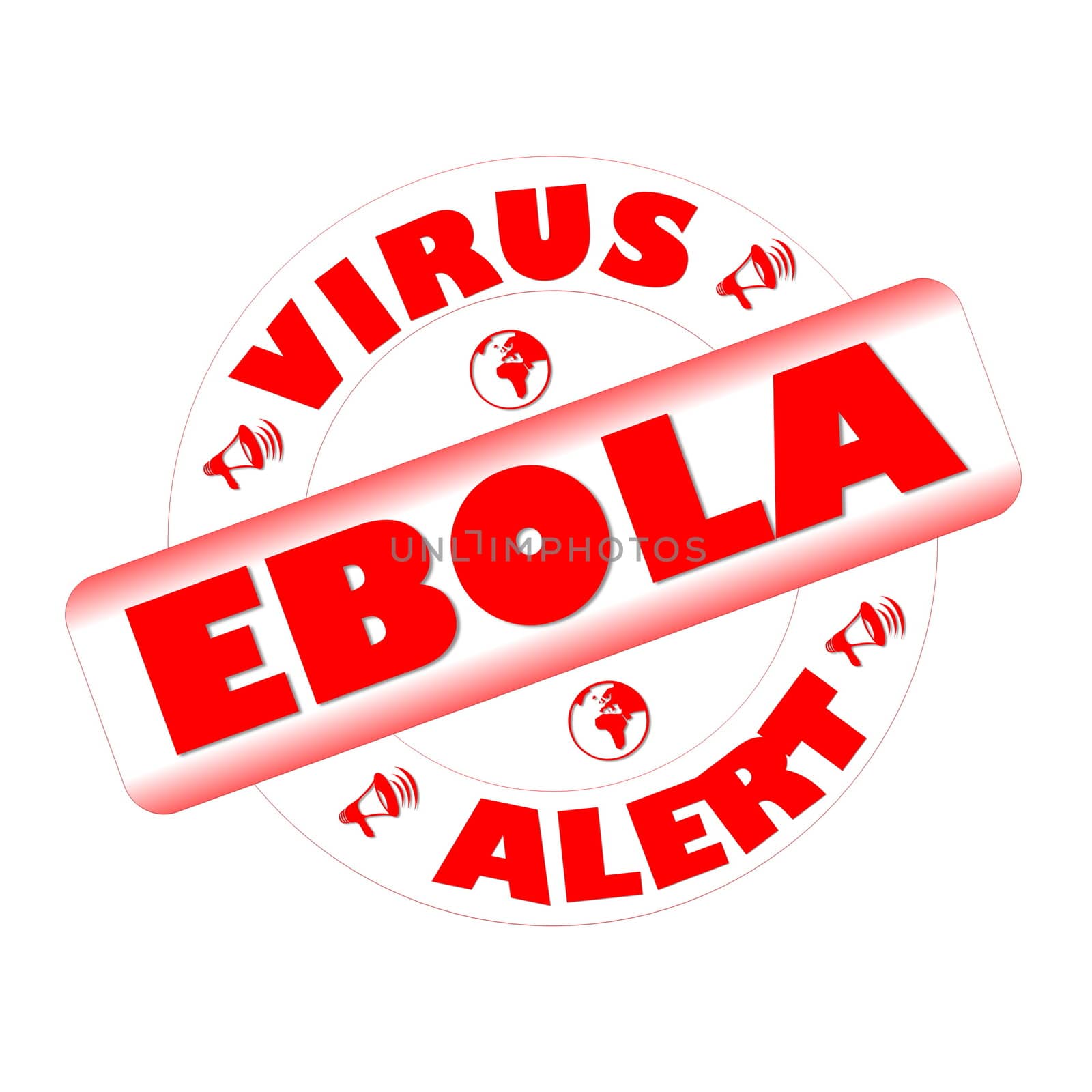 Stamp with the text Ebola virus alert written inside in white background