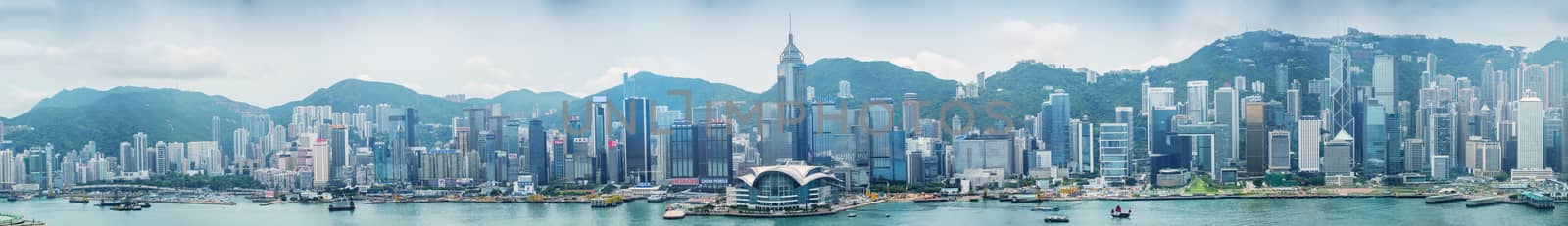 HONG KONG - MAY 12, 2014: Stunning panoramic view of Hong Kong I by jovannig