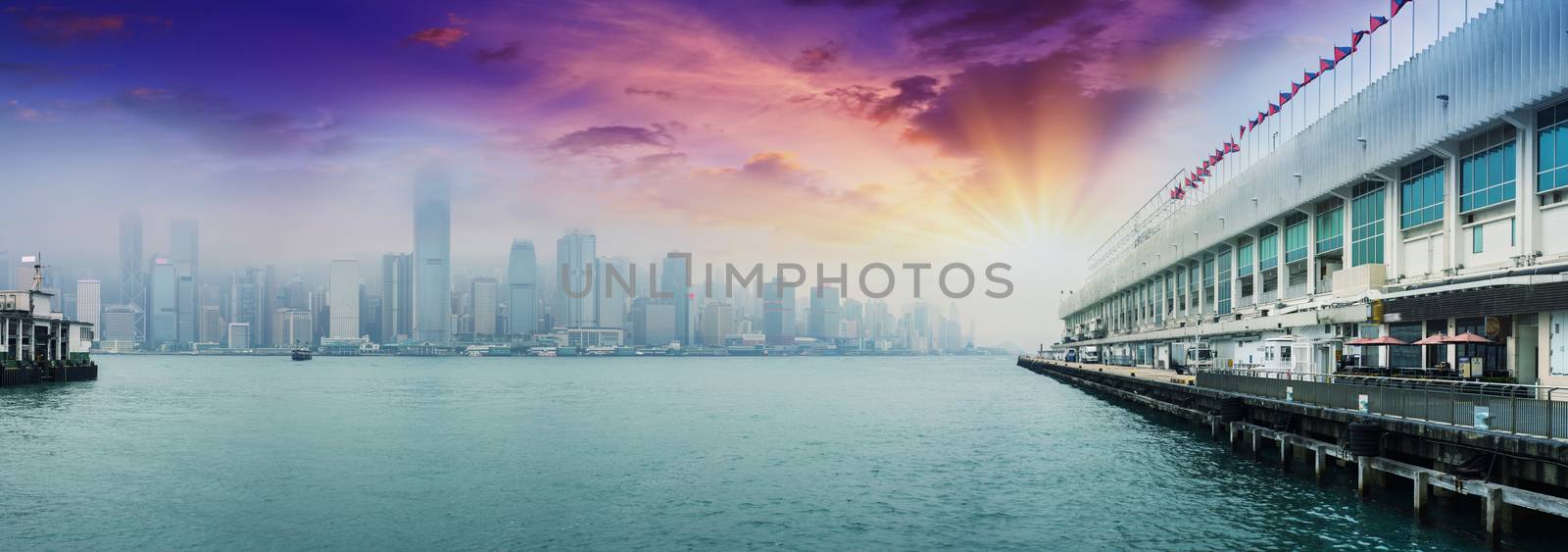 HONG KONG - MAY 12, 2014: Stunning panoramic view of Hong Kong I by jovannig