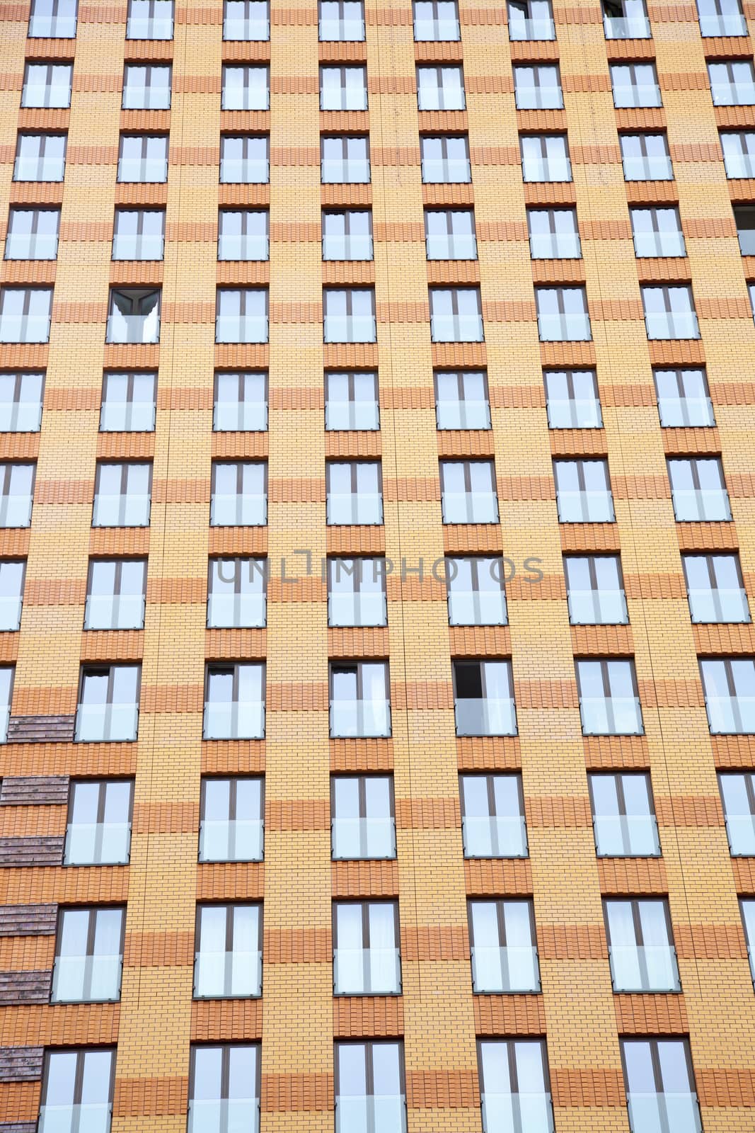 View at office buildings made of bricks