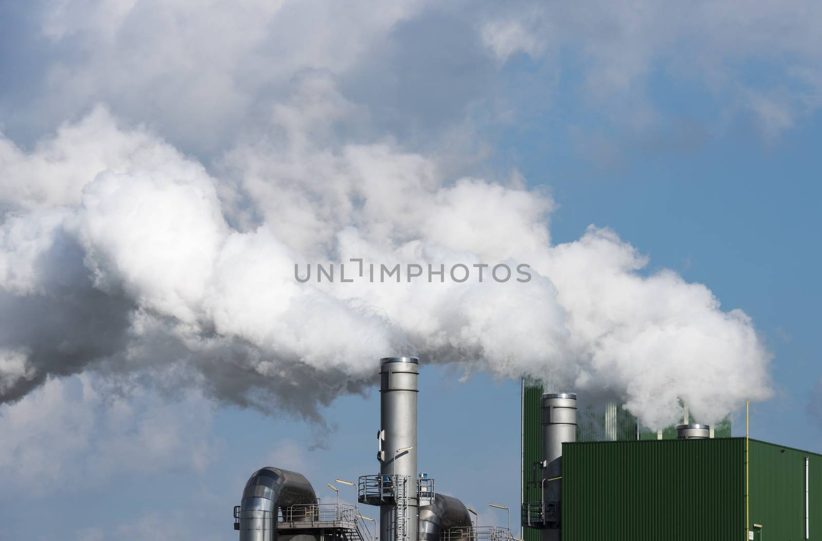 industry with pollution vessels pipes and other equipment in europoort rotterdam