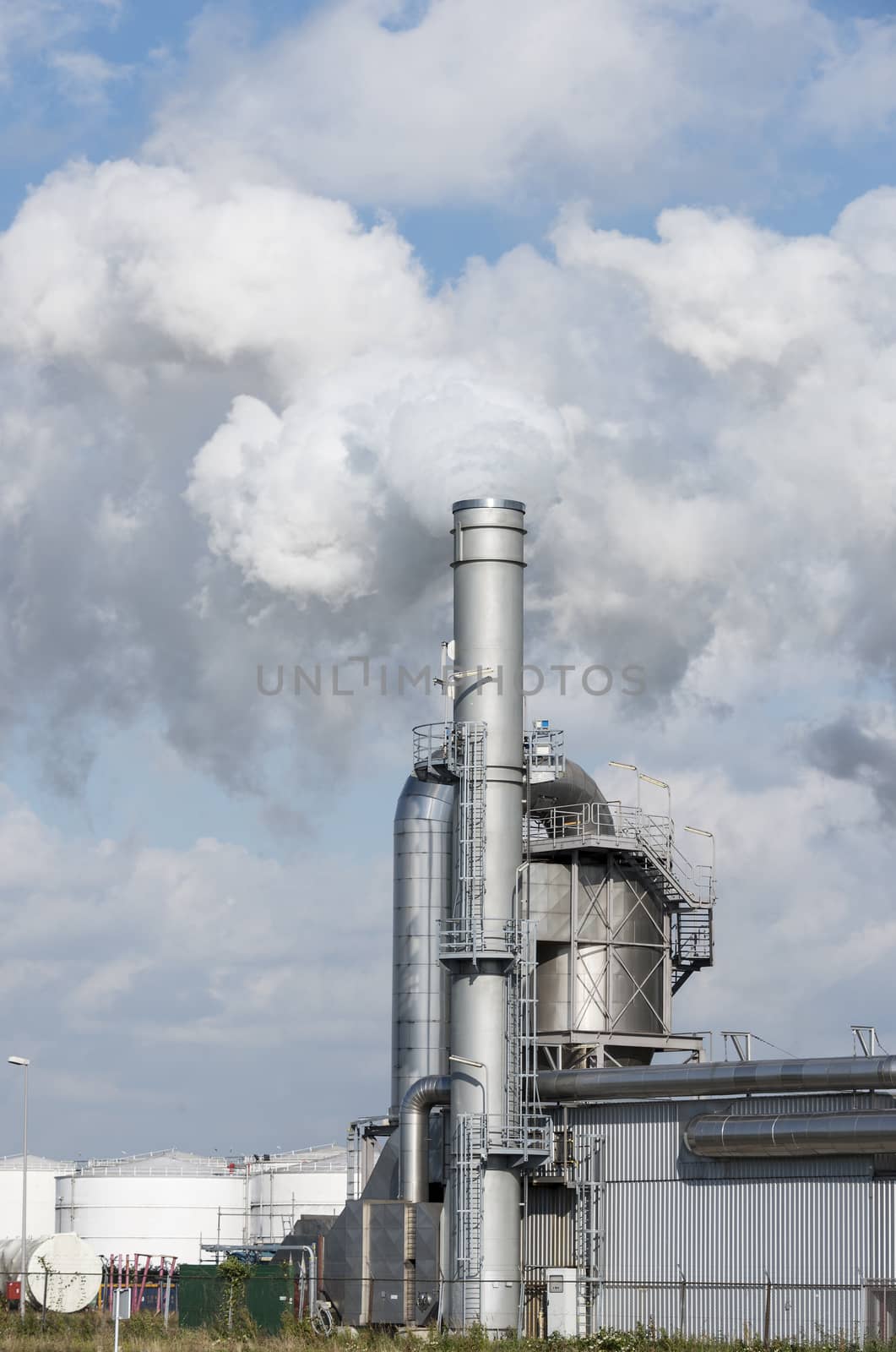  Environmental pollution and global warming by smoking chimney