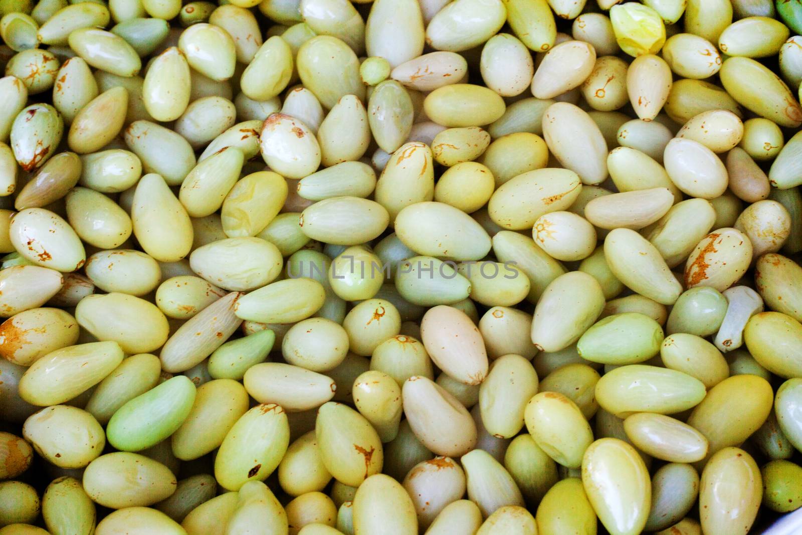 close up of pickled white Grape fruits  for background by yanukit