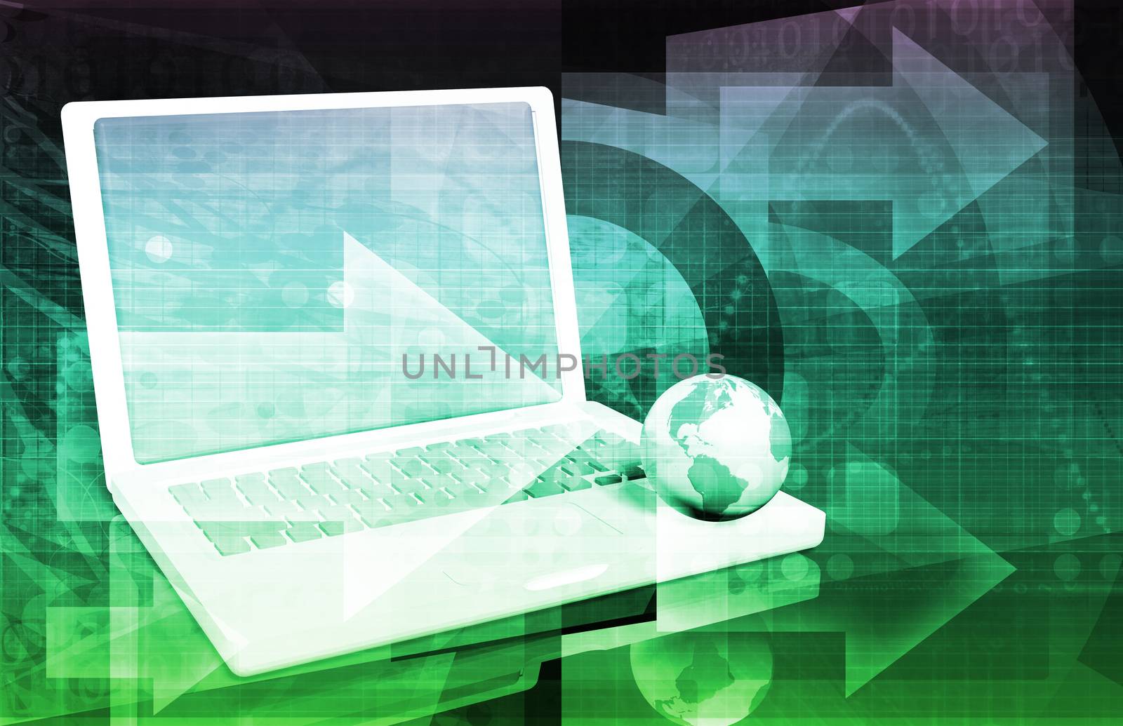 Internet Web Abstract on a Digital Background