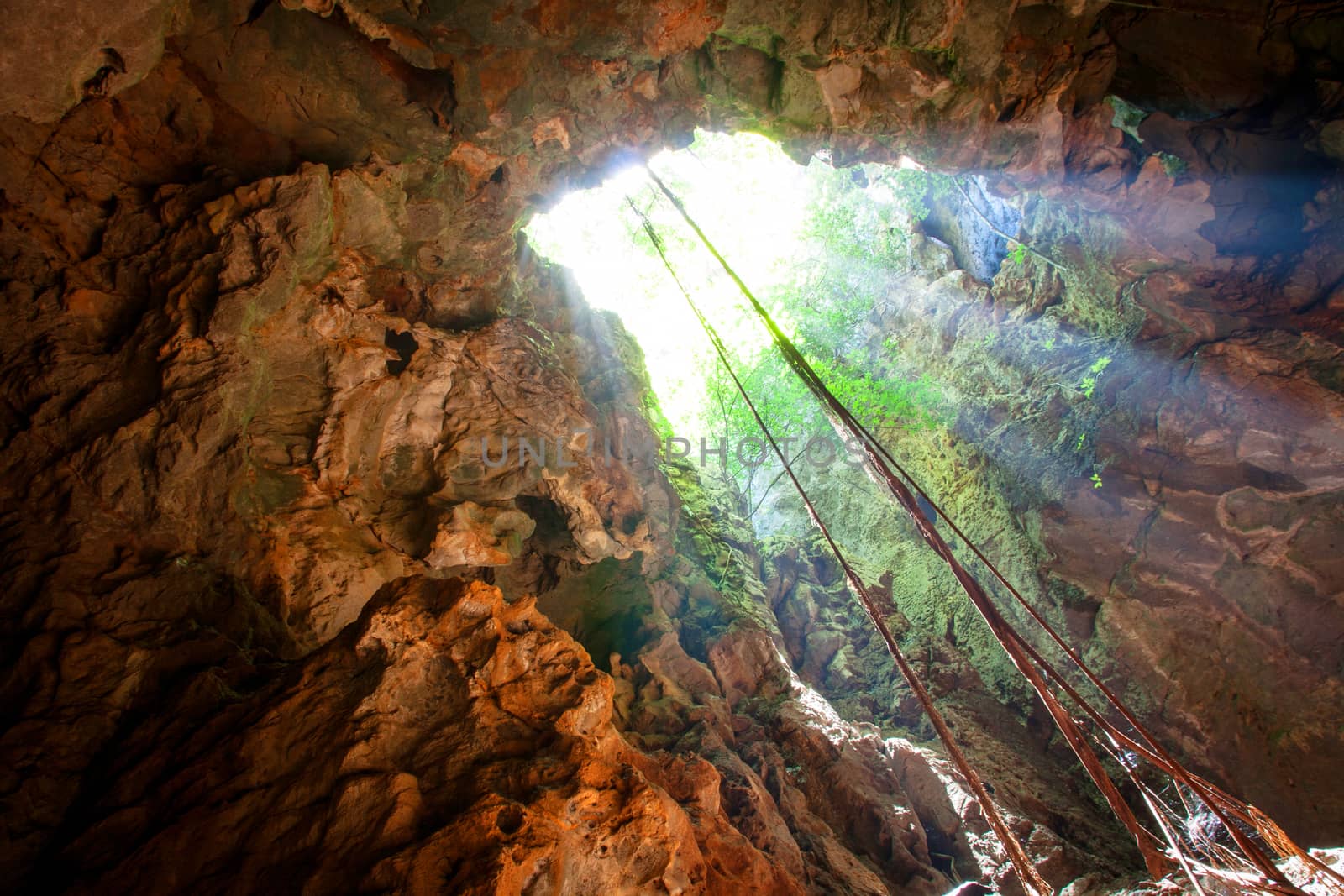 fantastic light in cave Koa-yoy at Thailand