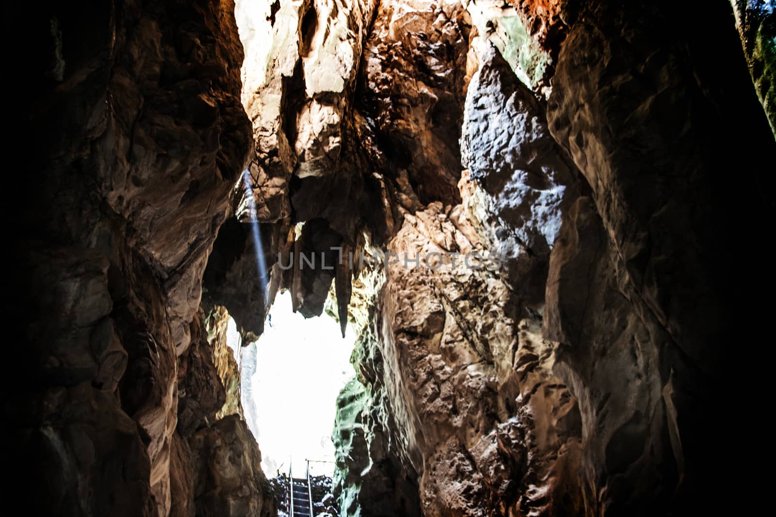 fantastic light in entrance of cave Koa-yoy at Thailand