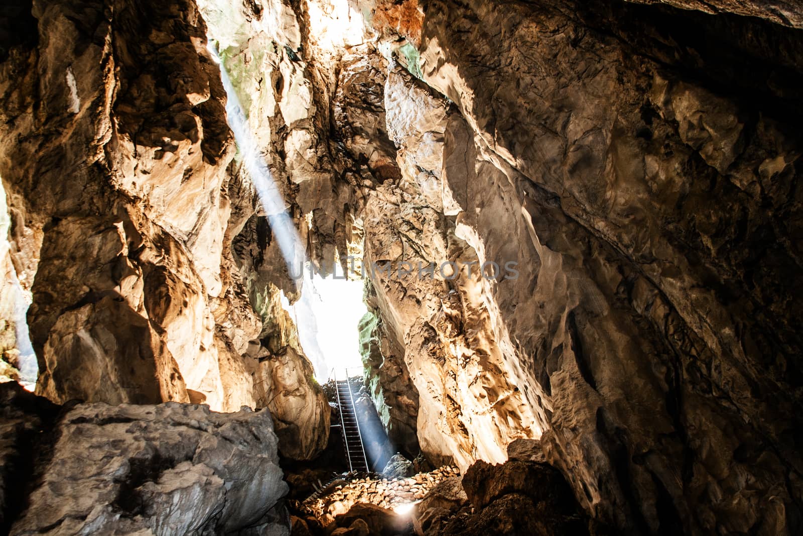 fantastic light in entrance of cave Koa-yoy at Thailand