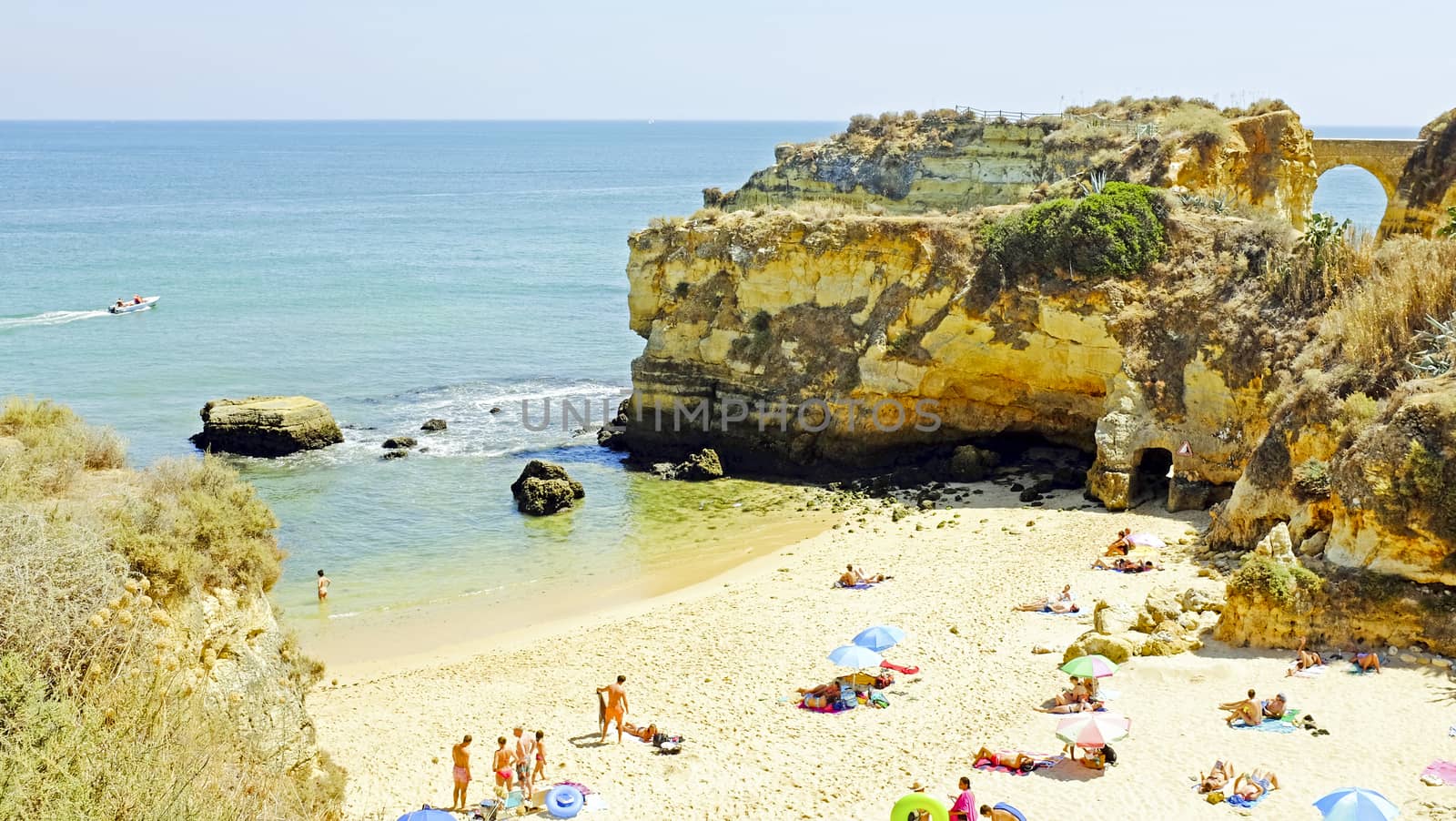 Tourism at the southcoast near Lagos in the Algarve Portugal