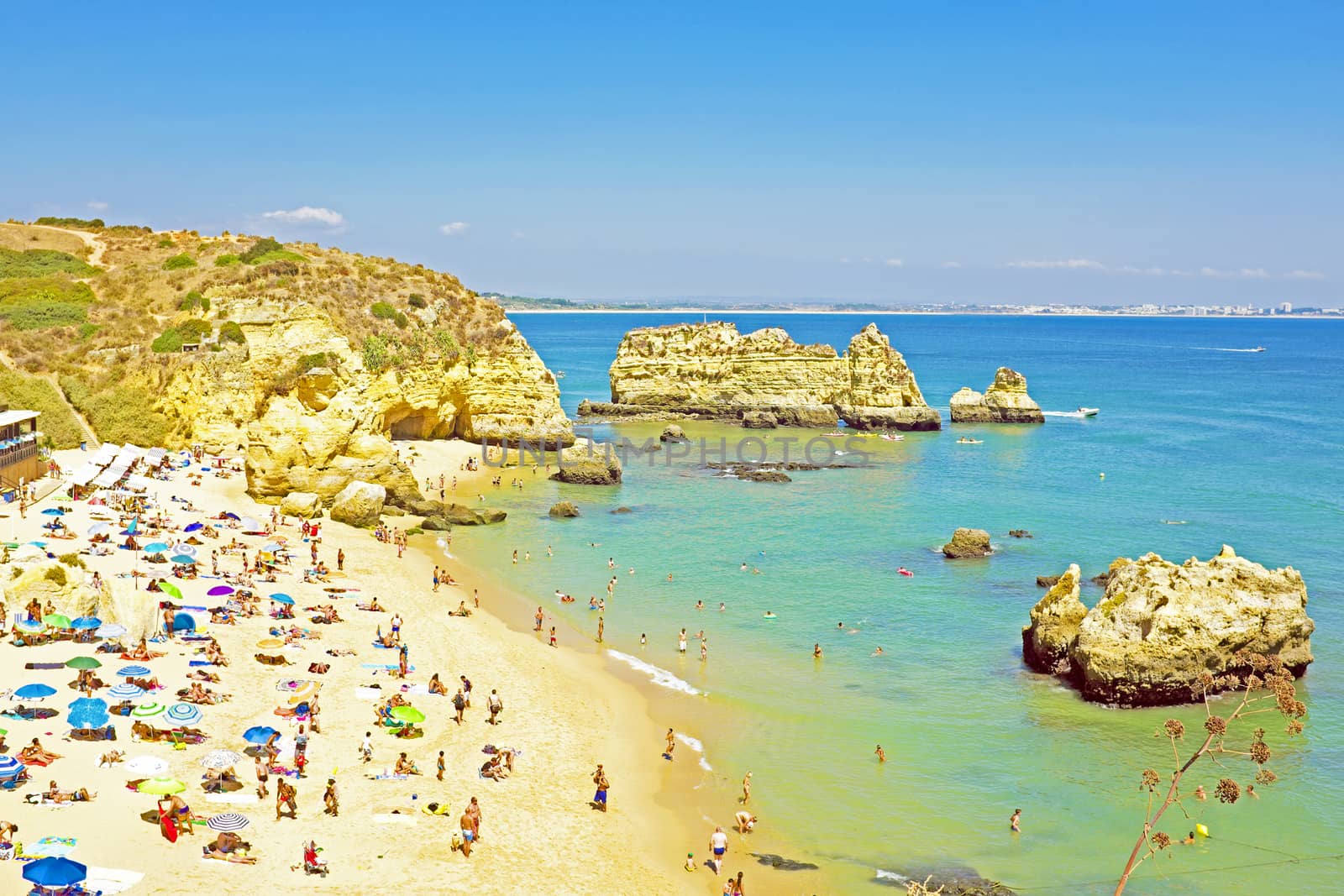 Tourism at the southcoast near Lagos in the Algarve Portugal
