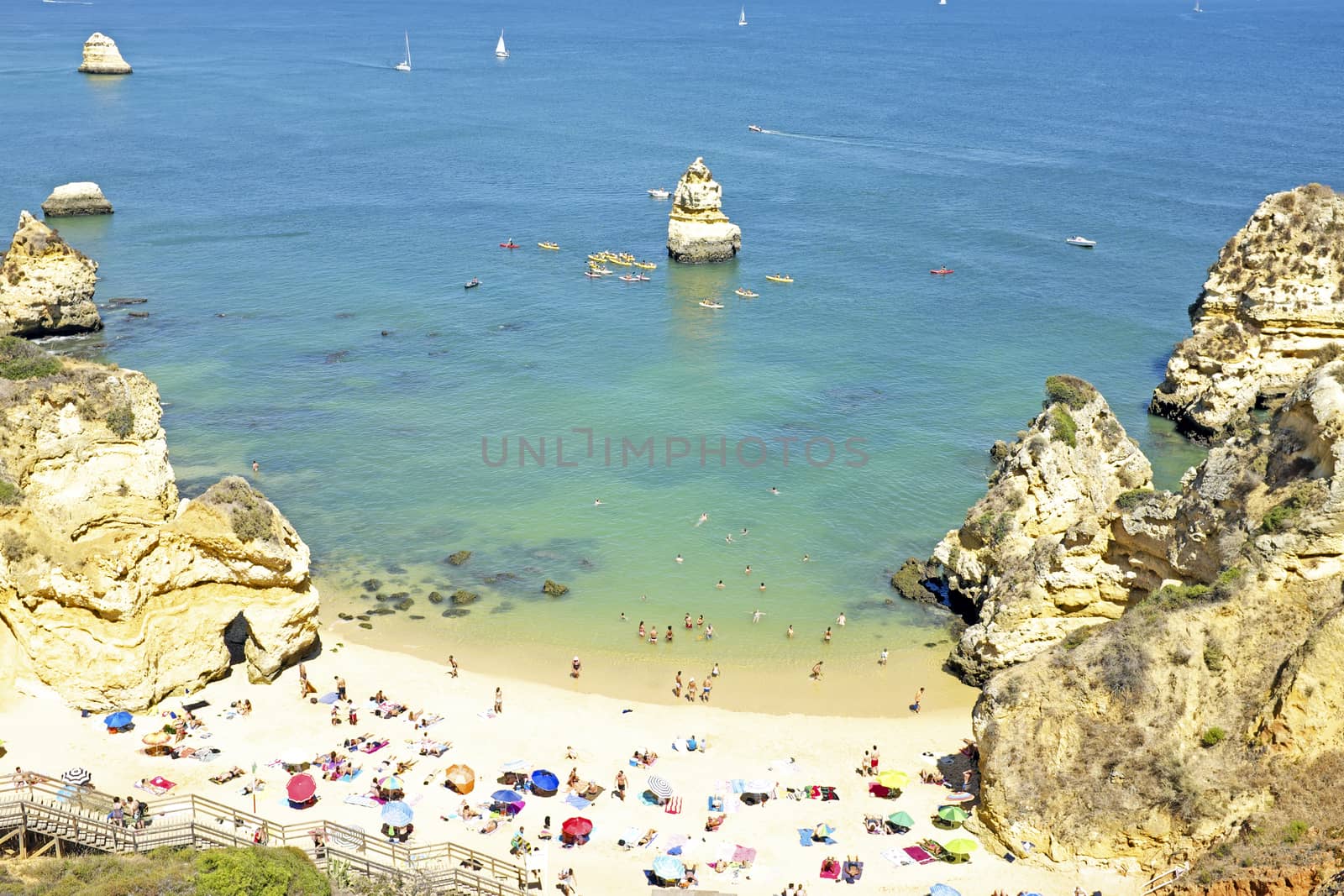 Tourism at the southcoast near Lagos in the Algarve Portugal