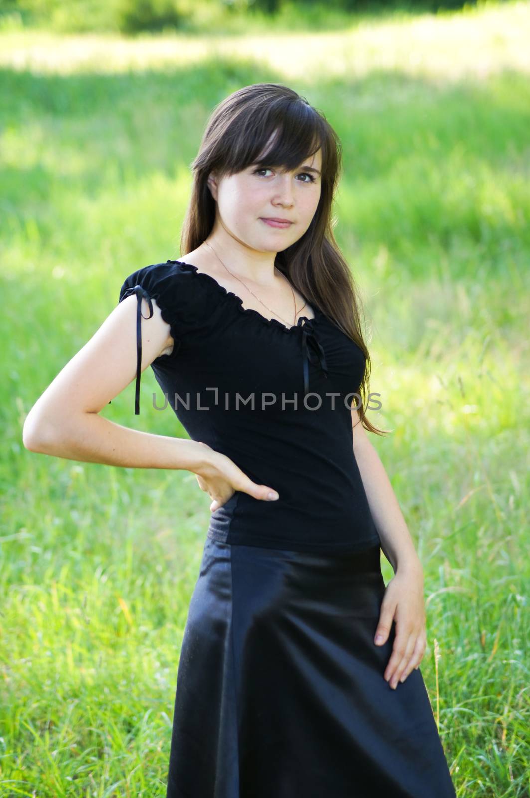 young girl on a walk