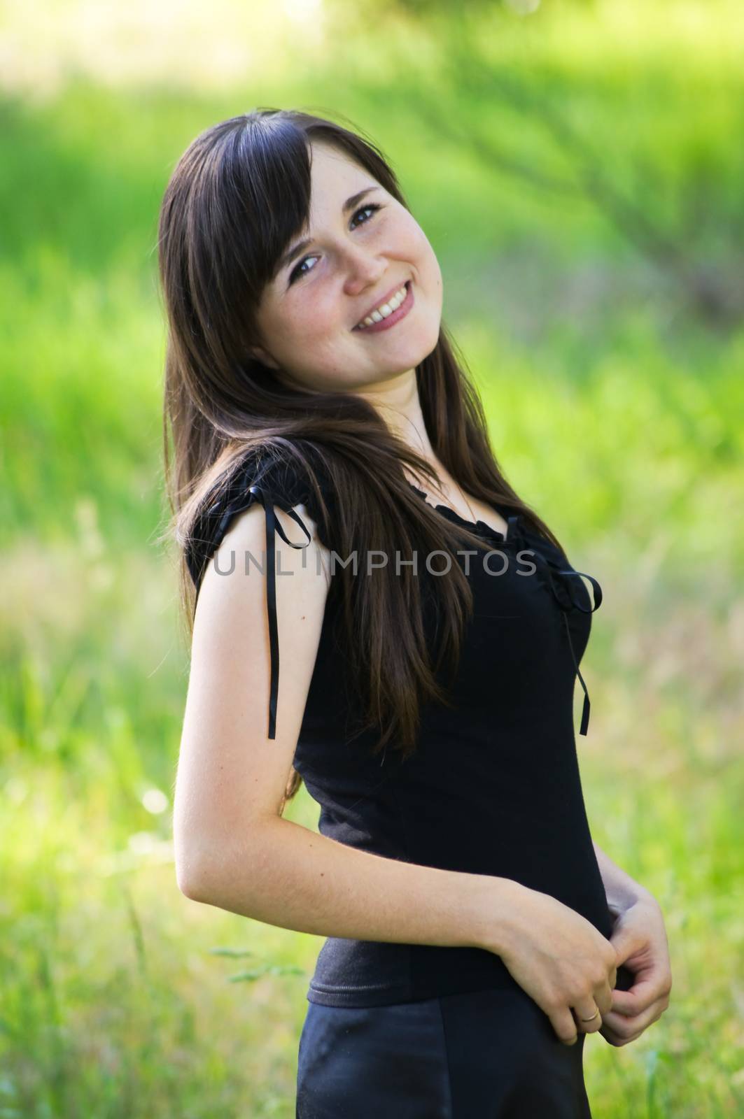 young girl on a walk