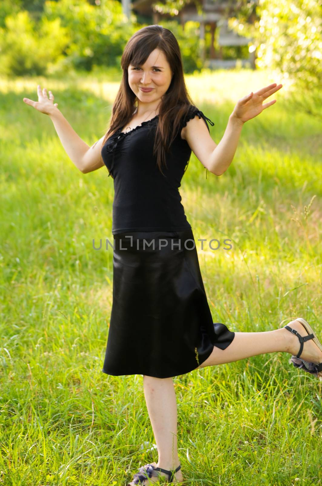 young girl on a walk