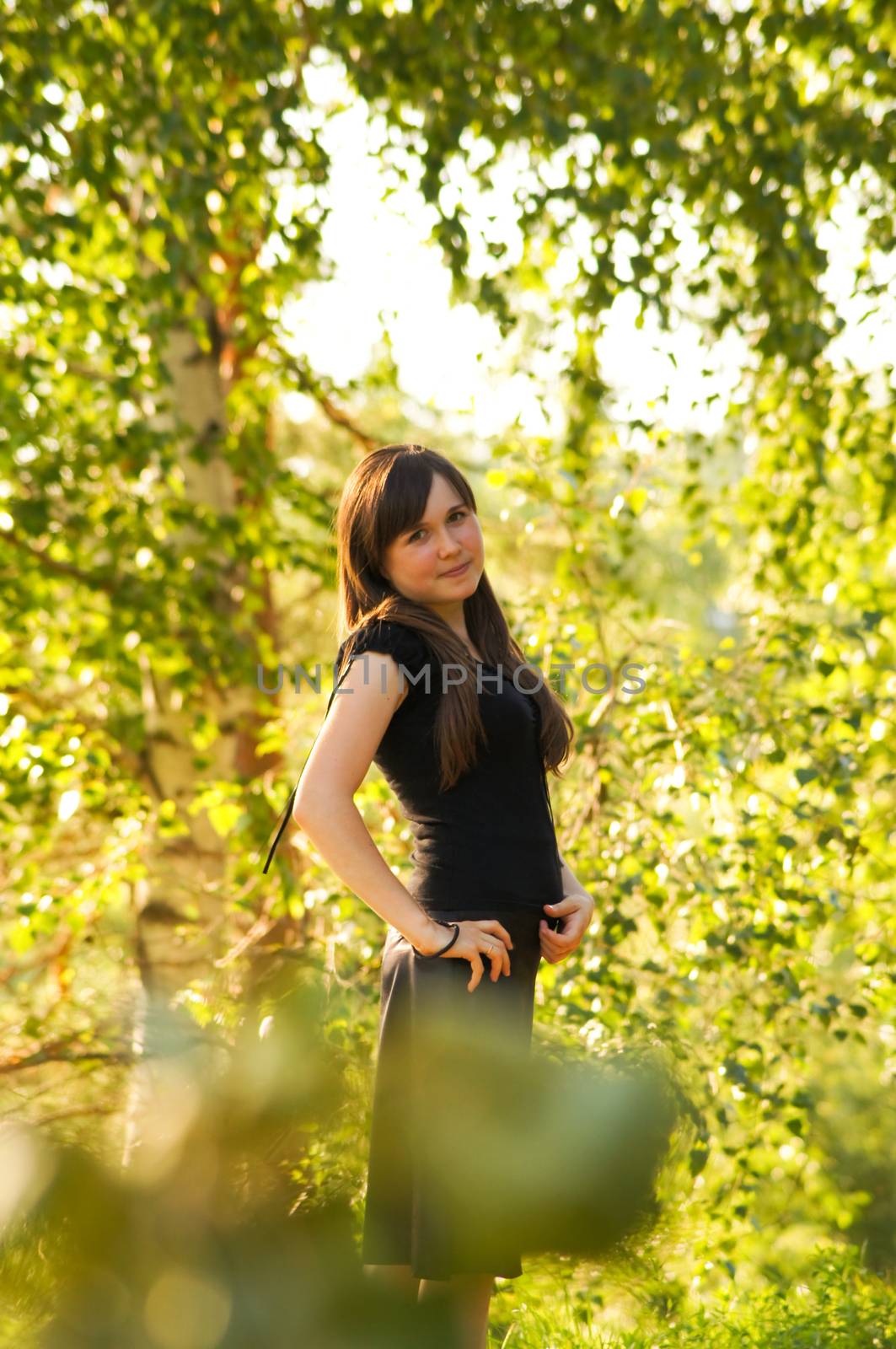 young girl on a walk