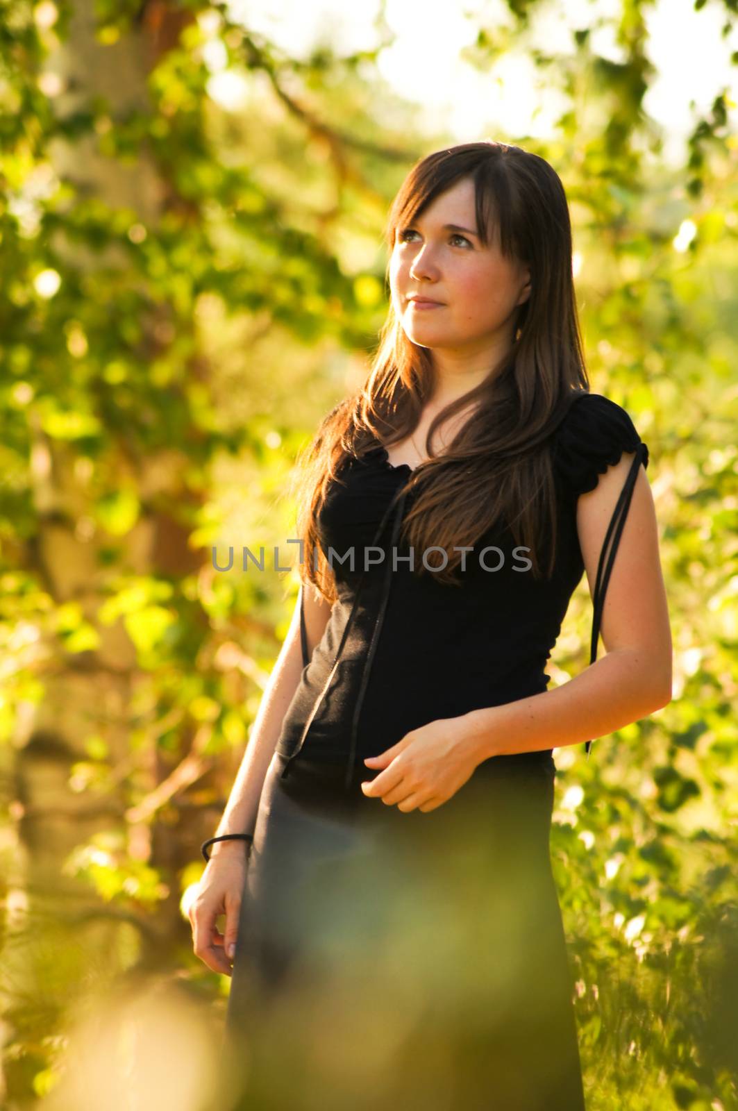 young girl on a walk