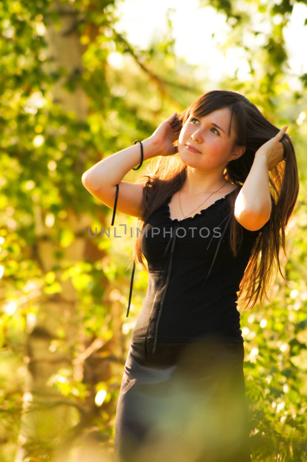 young girl on a walk