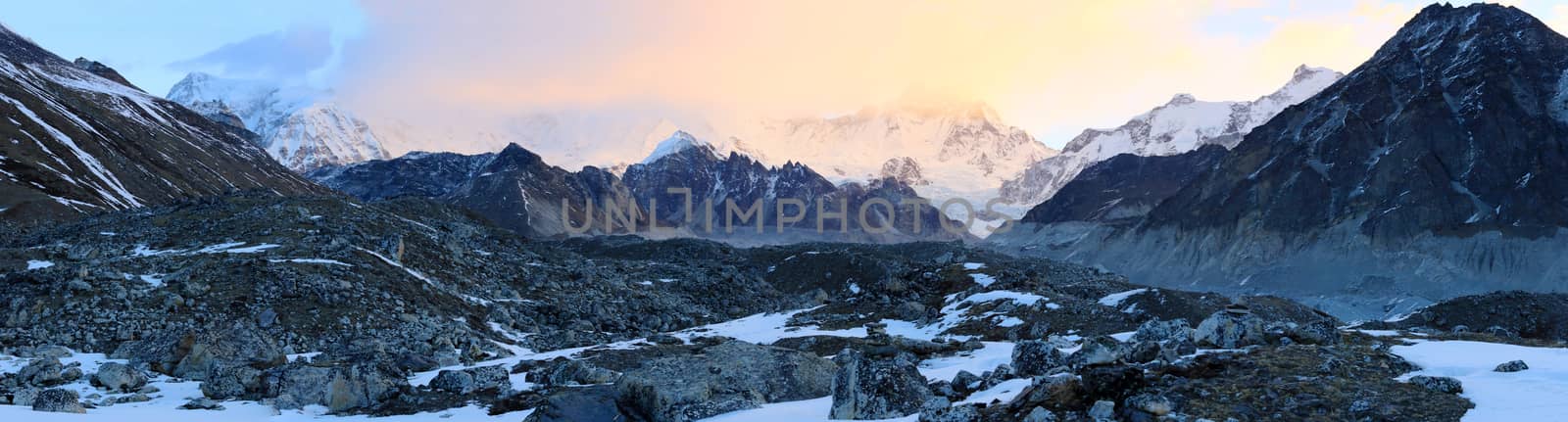 sunrise in the mountains Cho Oyu, Himalayas, Nepal