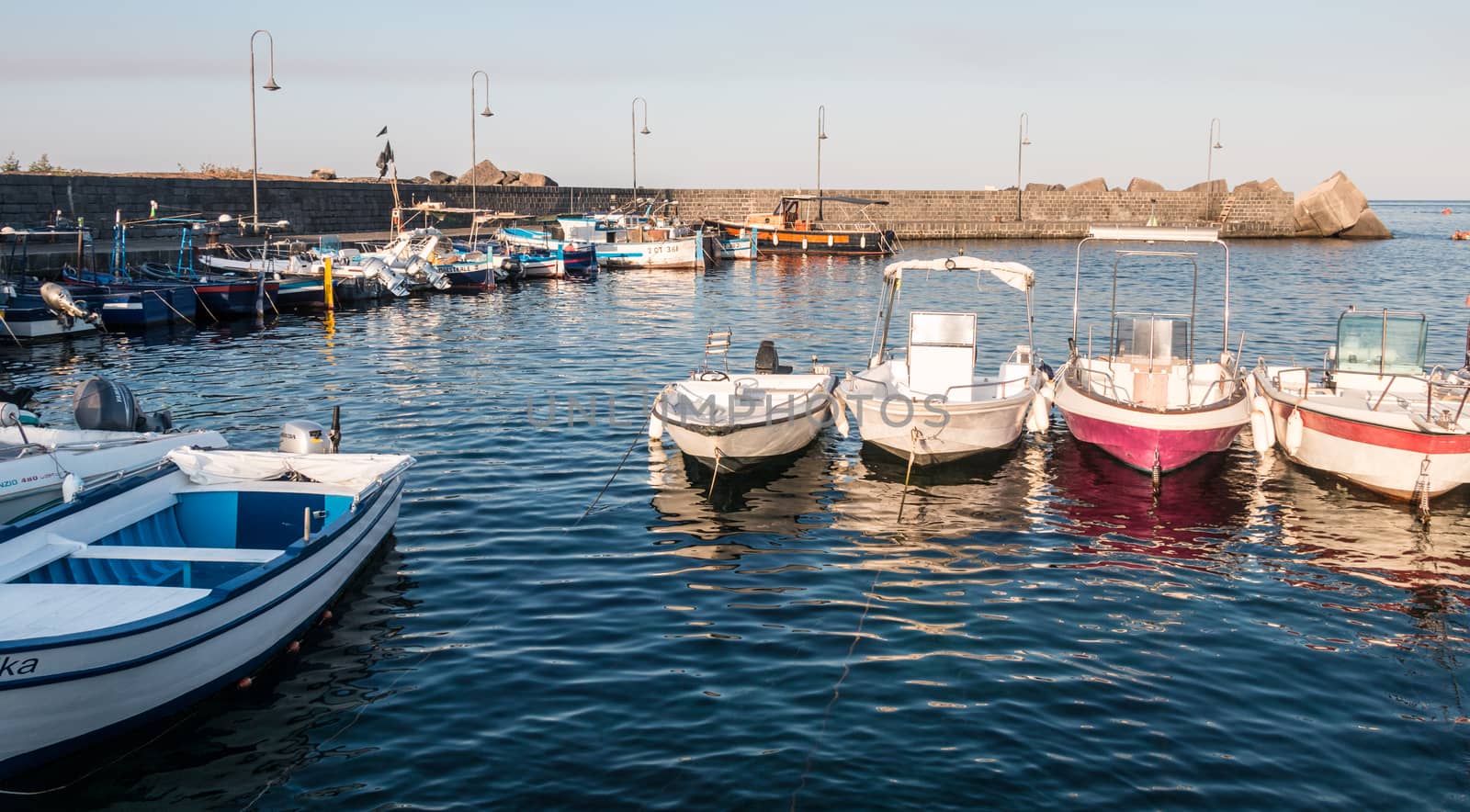 Fishermen Woden boat in Sicily Oriental