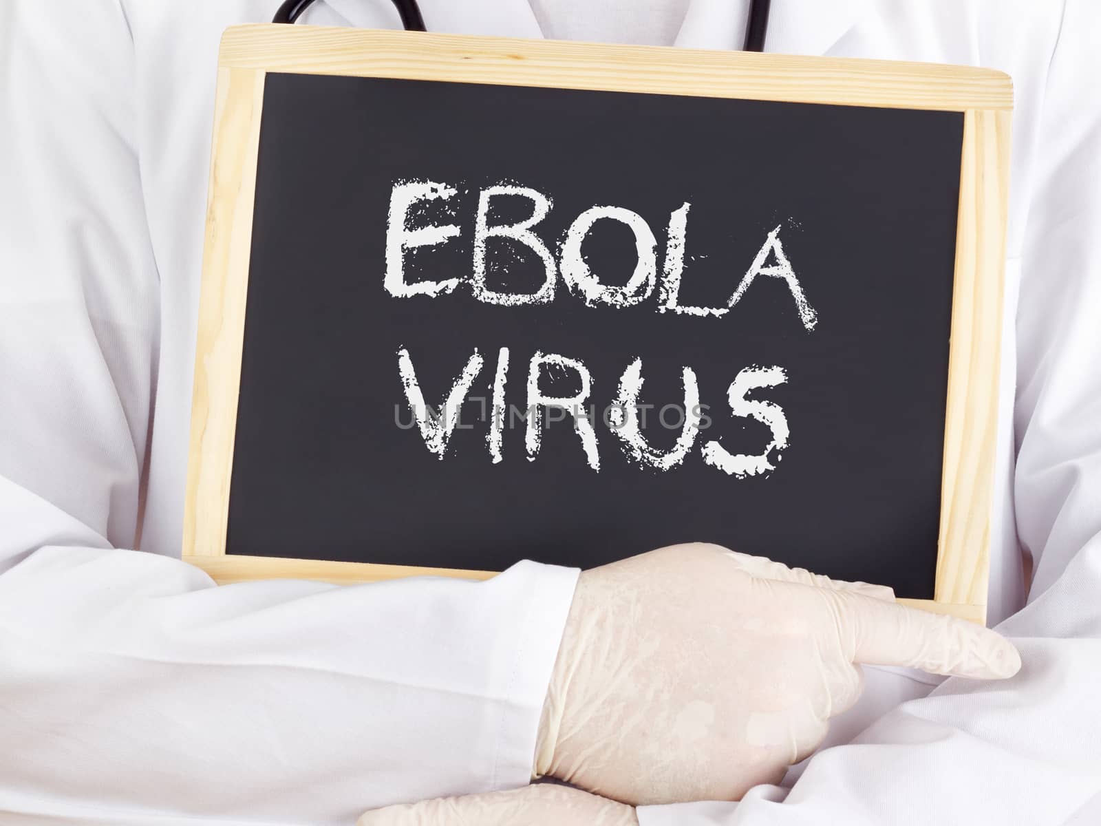 Doctor shows information: Ebolavirus