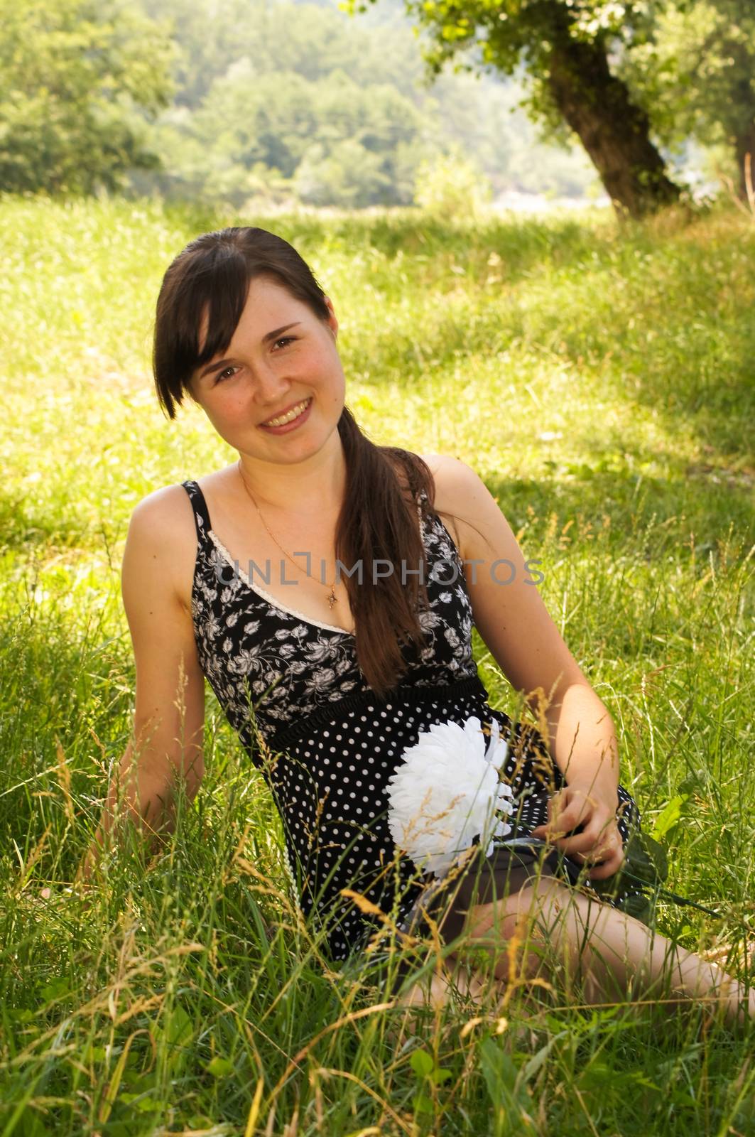 young girl on a walk