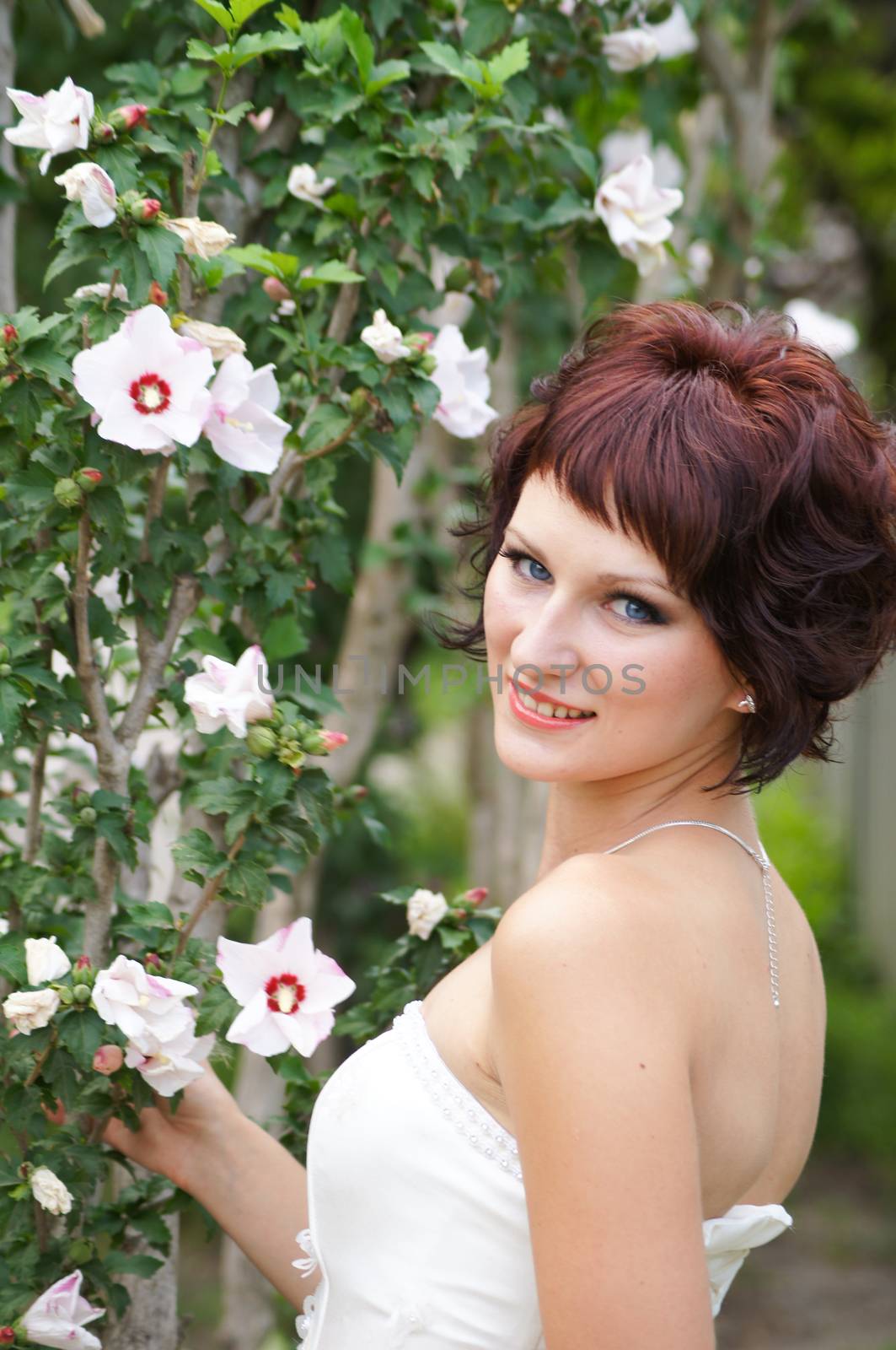 The young beautiful wife in the wedding day