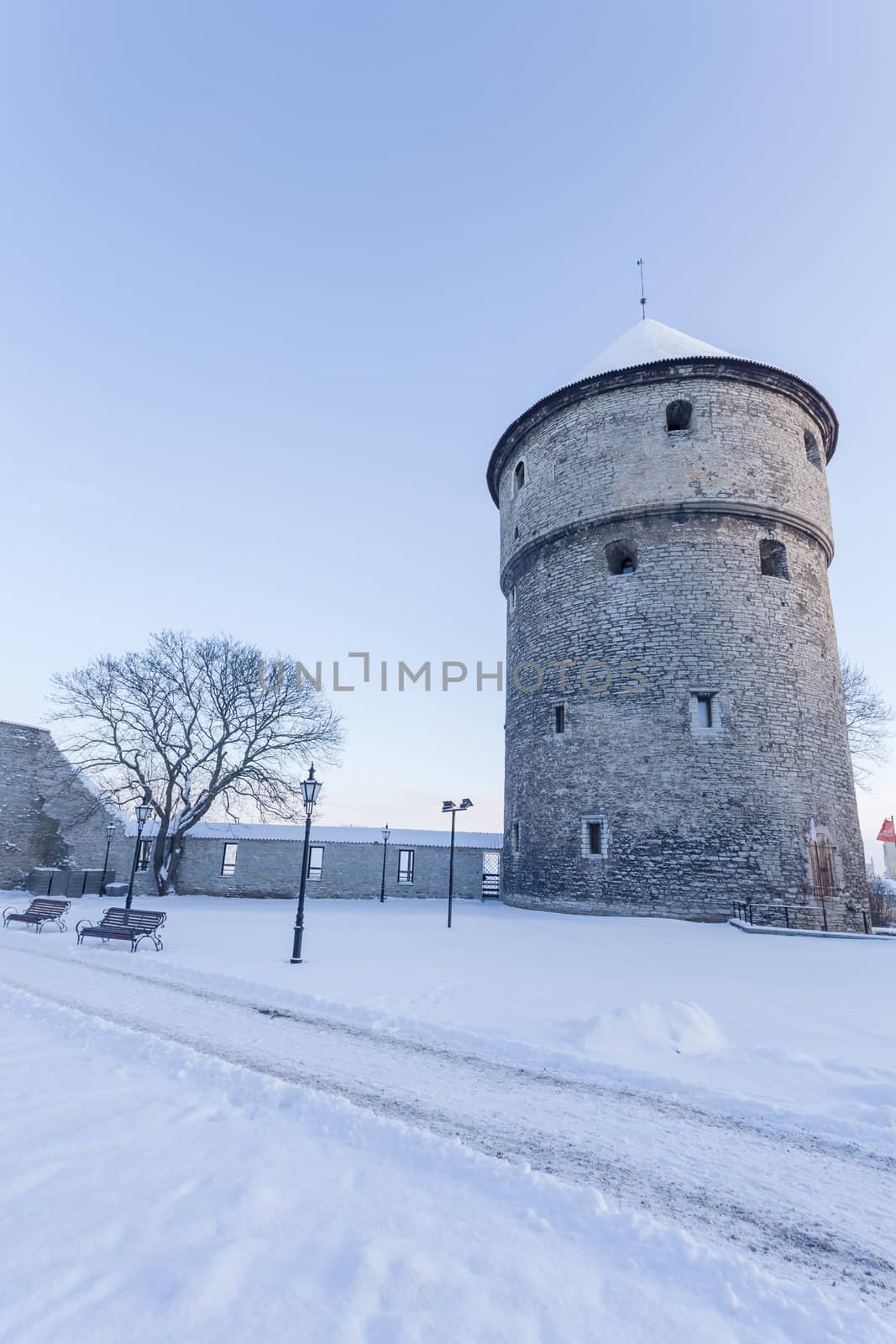 Winter view of fortress bastion tower Kiek in de Kök - Tallinn, Estonia